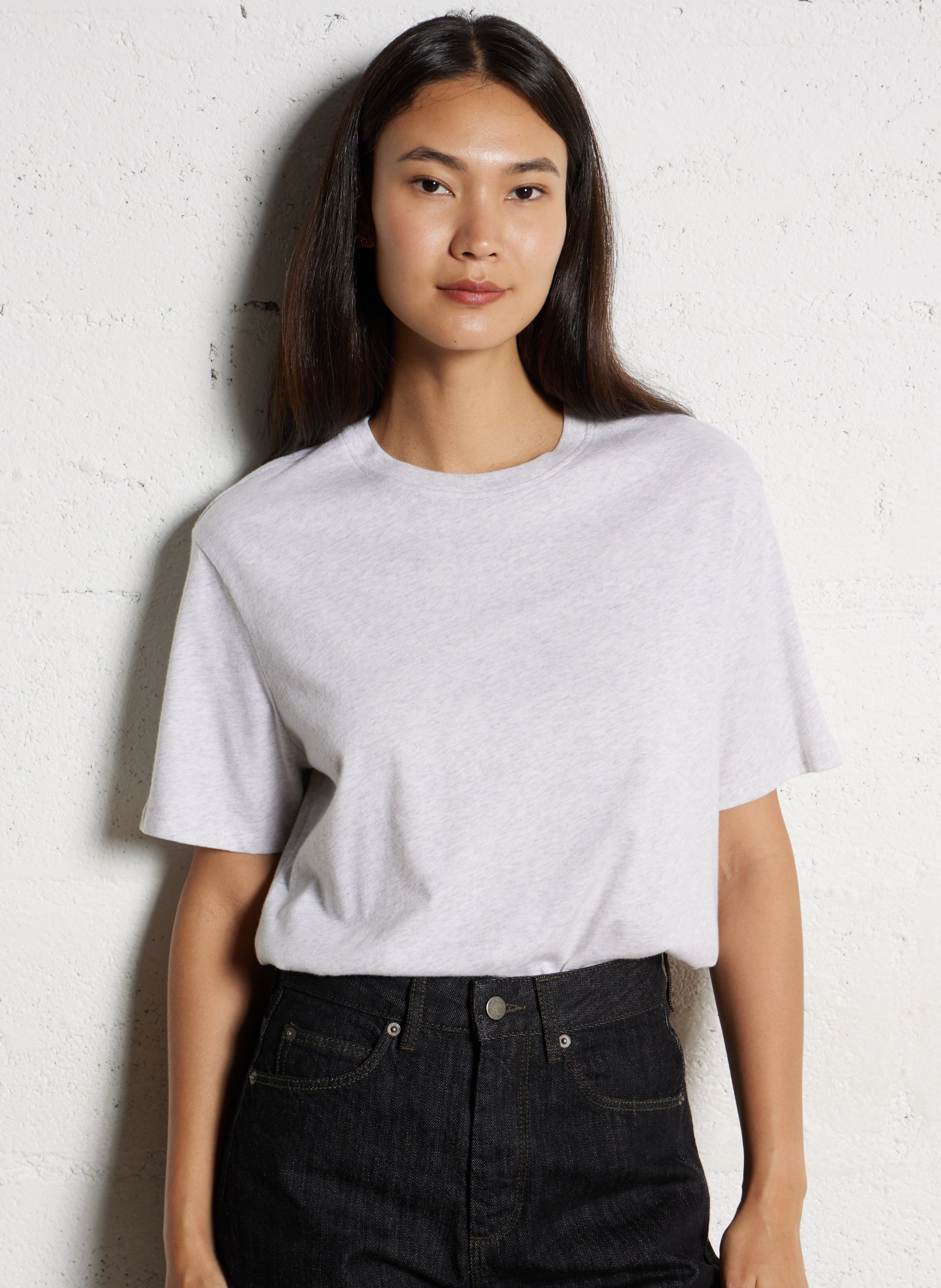 Round-neck organic cotton T-shirt MAJESTIC FILATURES Beige