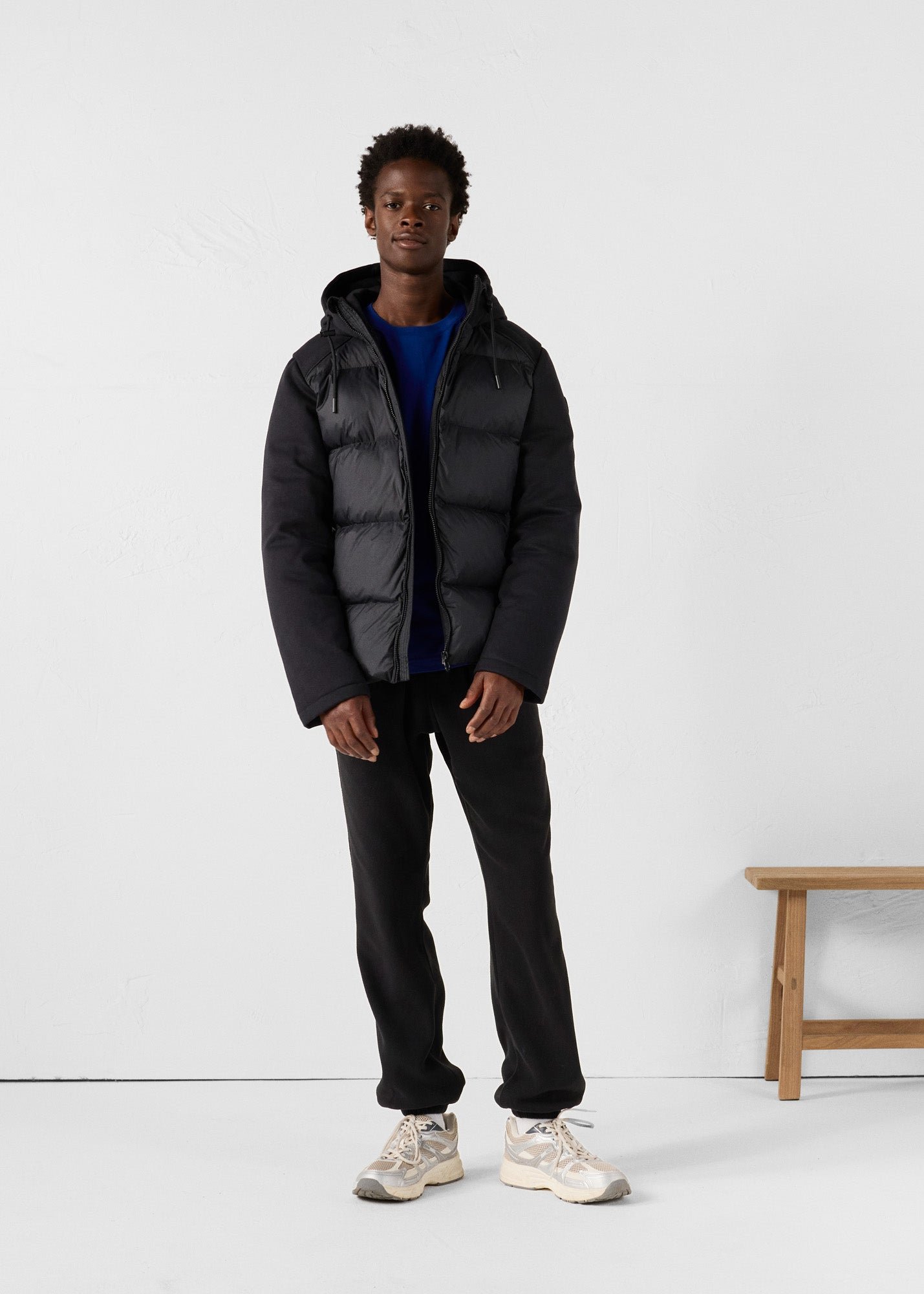 Thunder bi-material puffer jacket JOTT Black