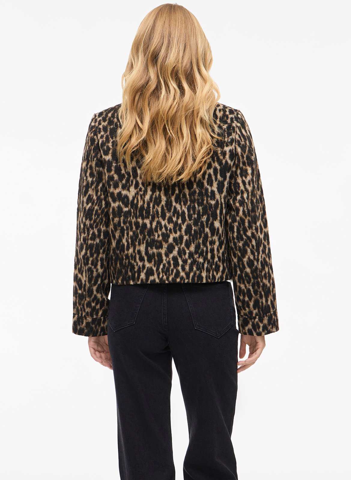 Veste courte boutonnée léopard VILA Noir