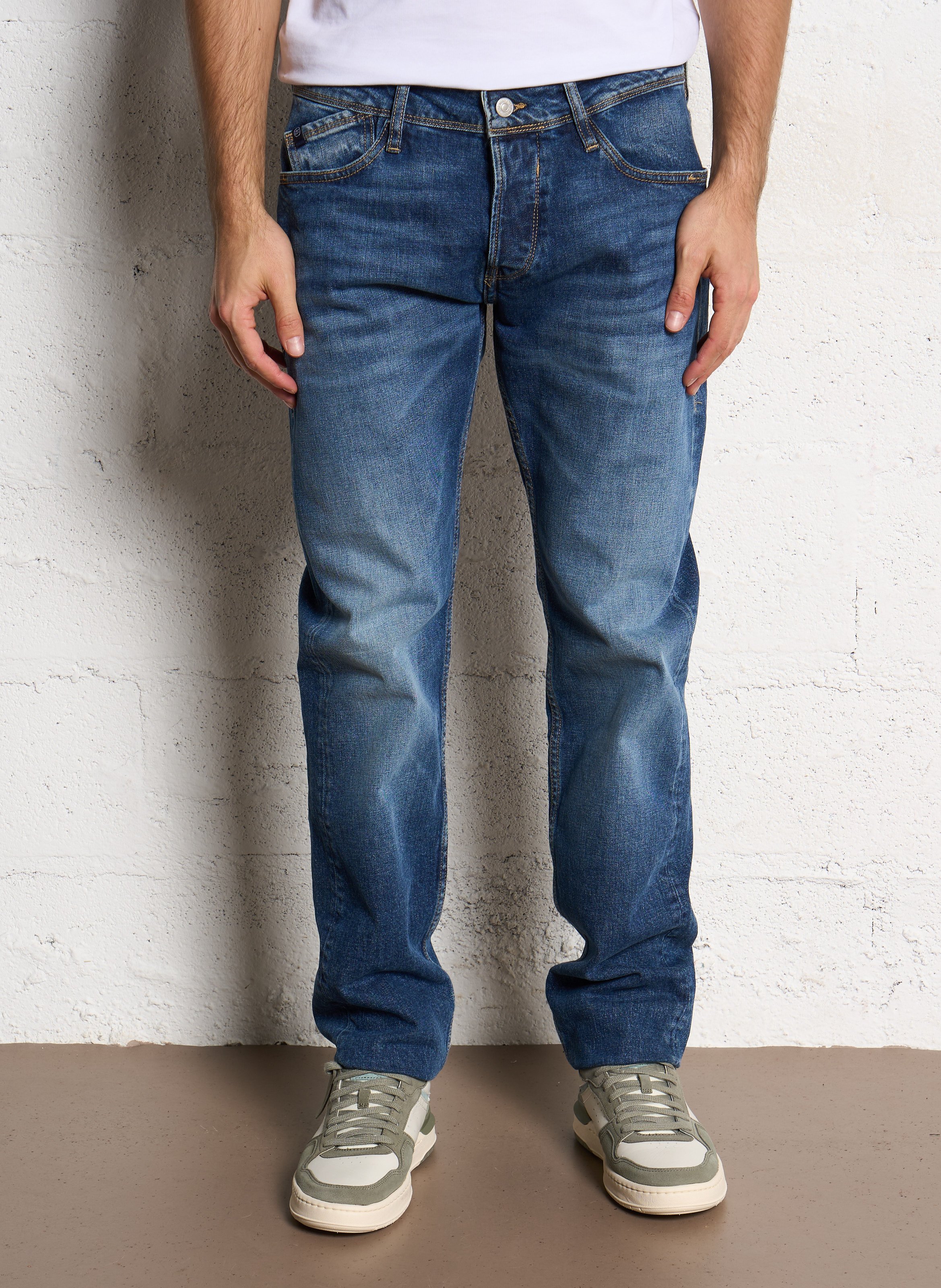 Fitted cotton blend jeans LE TEMPS DES CERISES Blue