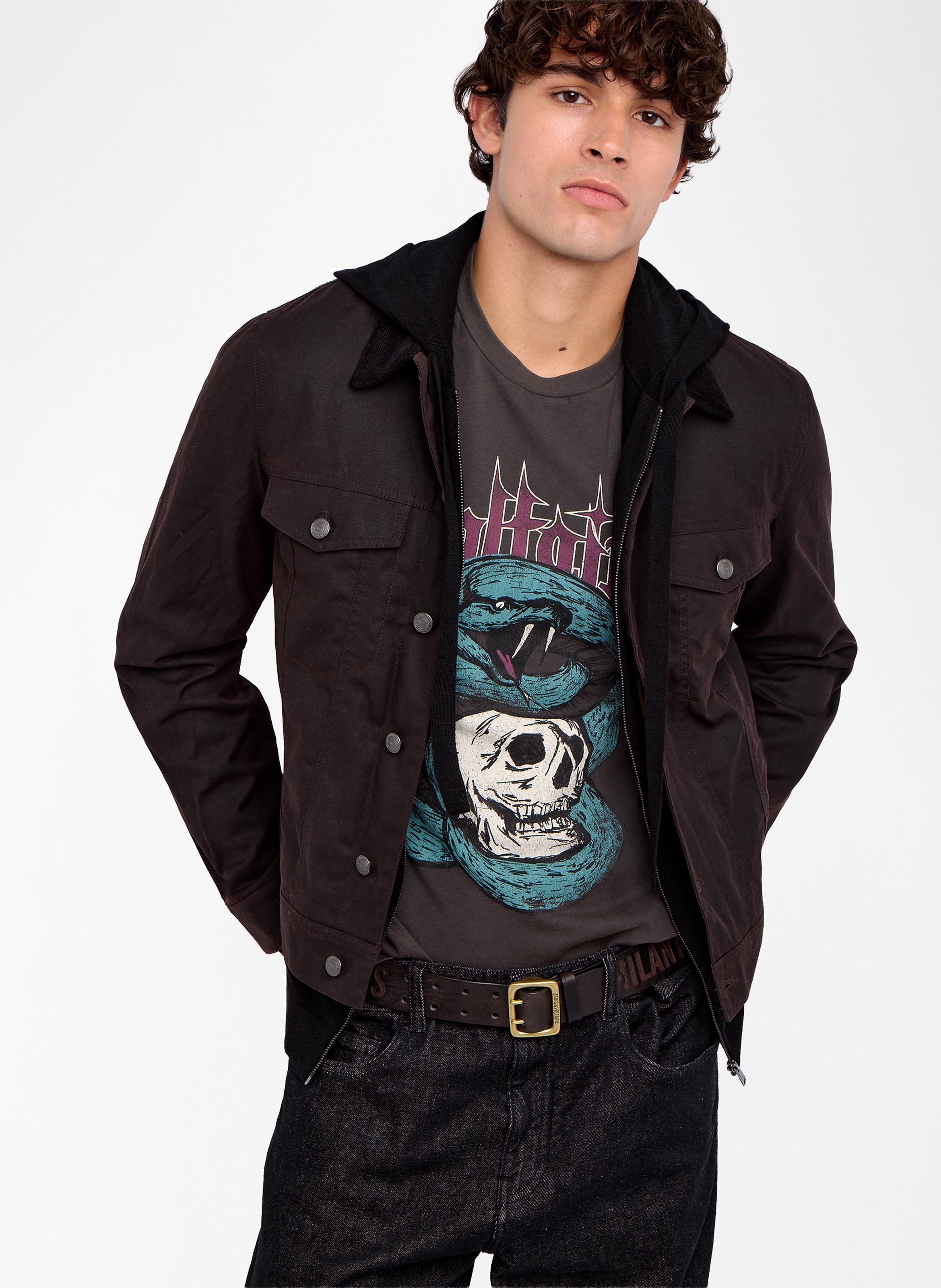 Cotton jacket with classic collar ZADIG&VOLTAIRE Brown