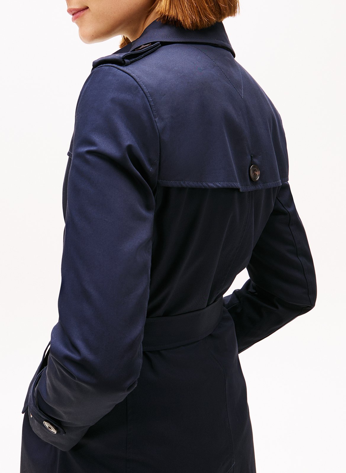 Trench-coat droit en coton bio TOMMY HILFIGER Bleu