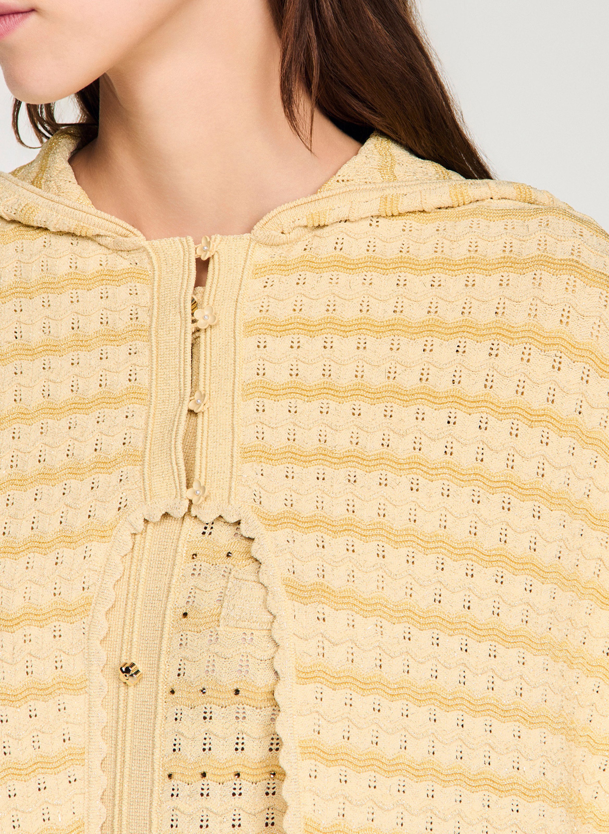 Cape oversize en maille strassée SANDRO Doré
