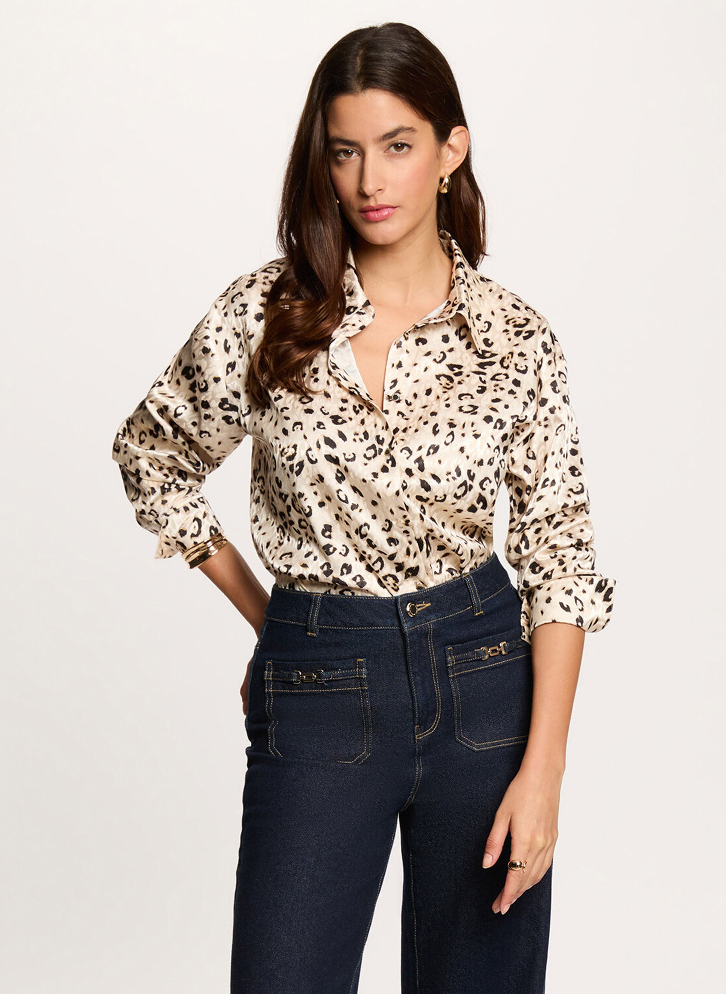 Straight printed shirt with classic collar MORGAN Multicolored