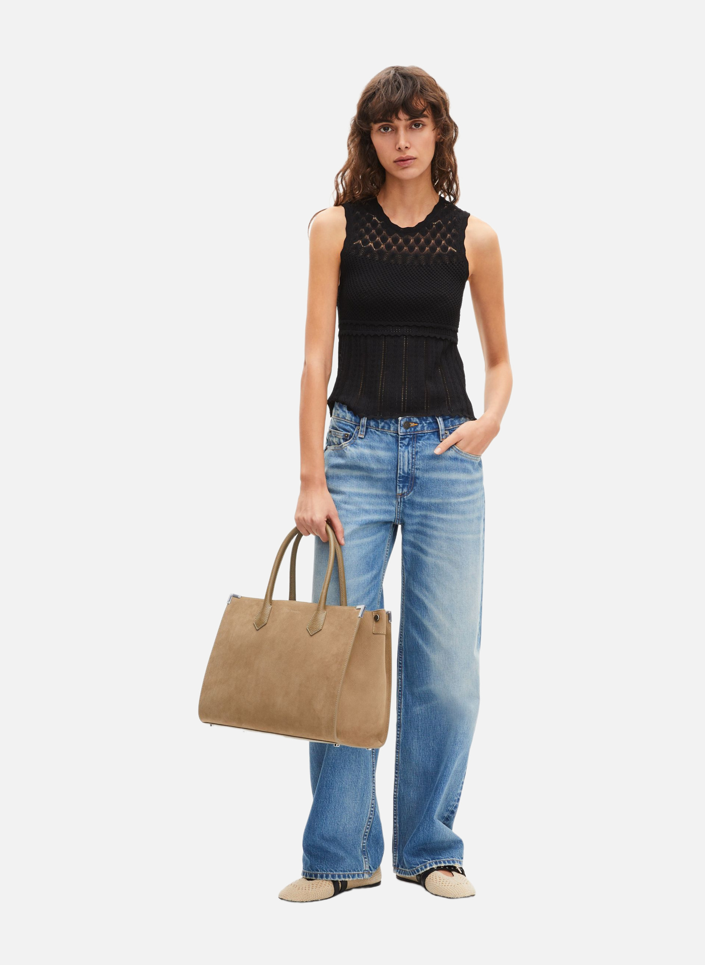 Openwork knit top THE KOOPLES Black