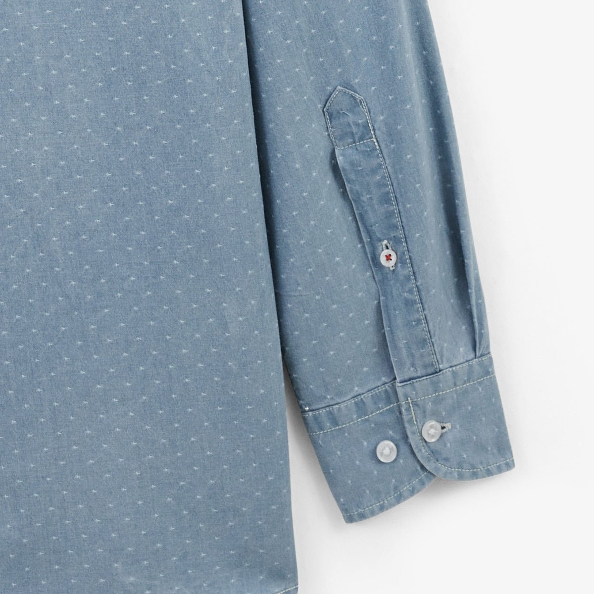 Denim long-sleeve cotton shirt SERGE BLANCO Blue