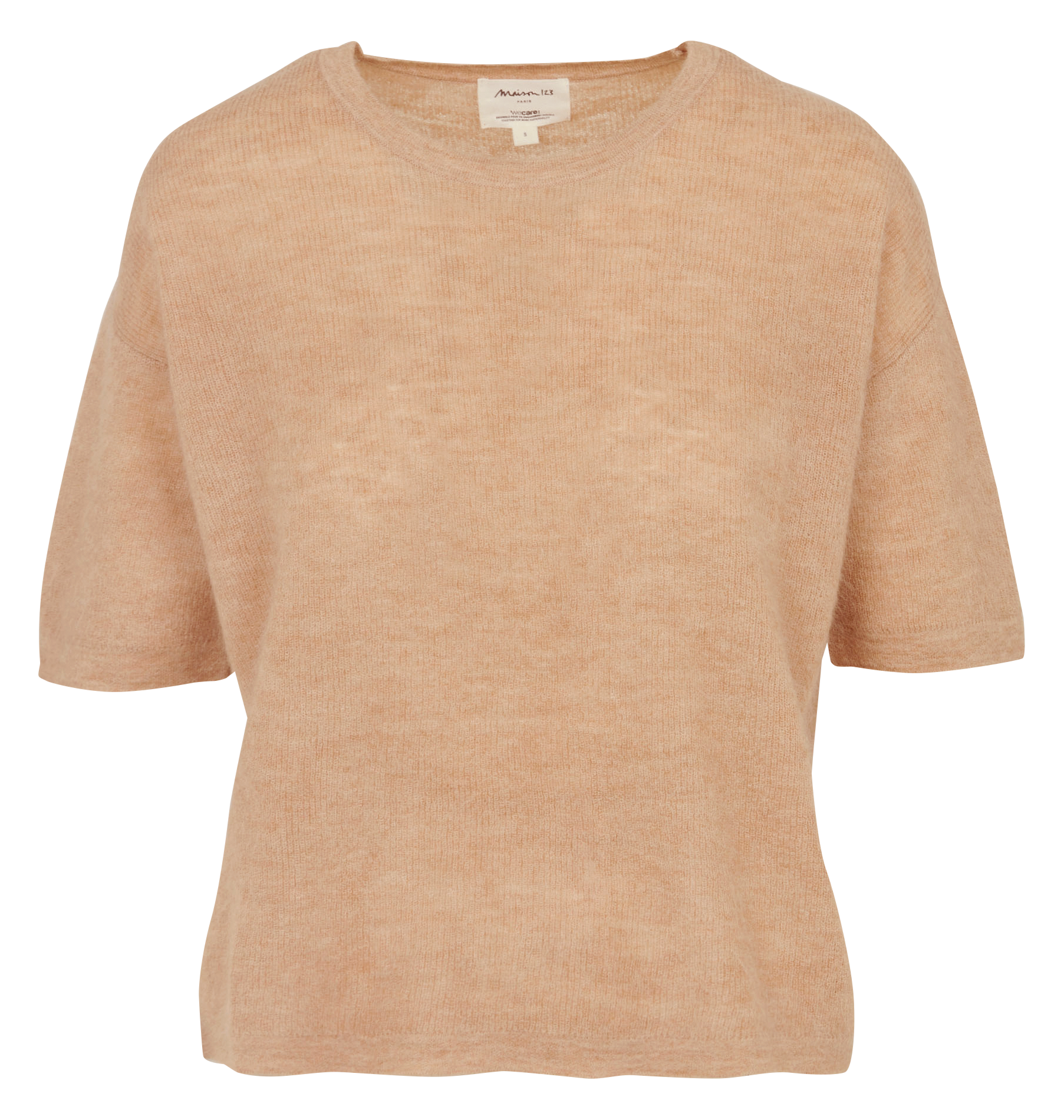 Pull col rond en mohair mélangé MAISON 123 Beige