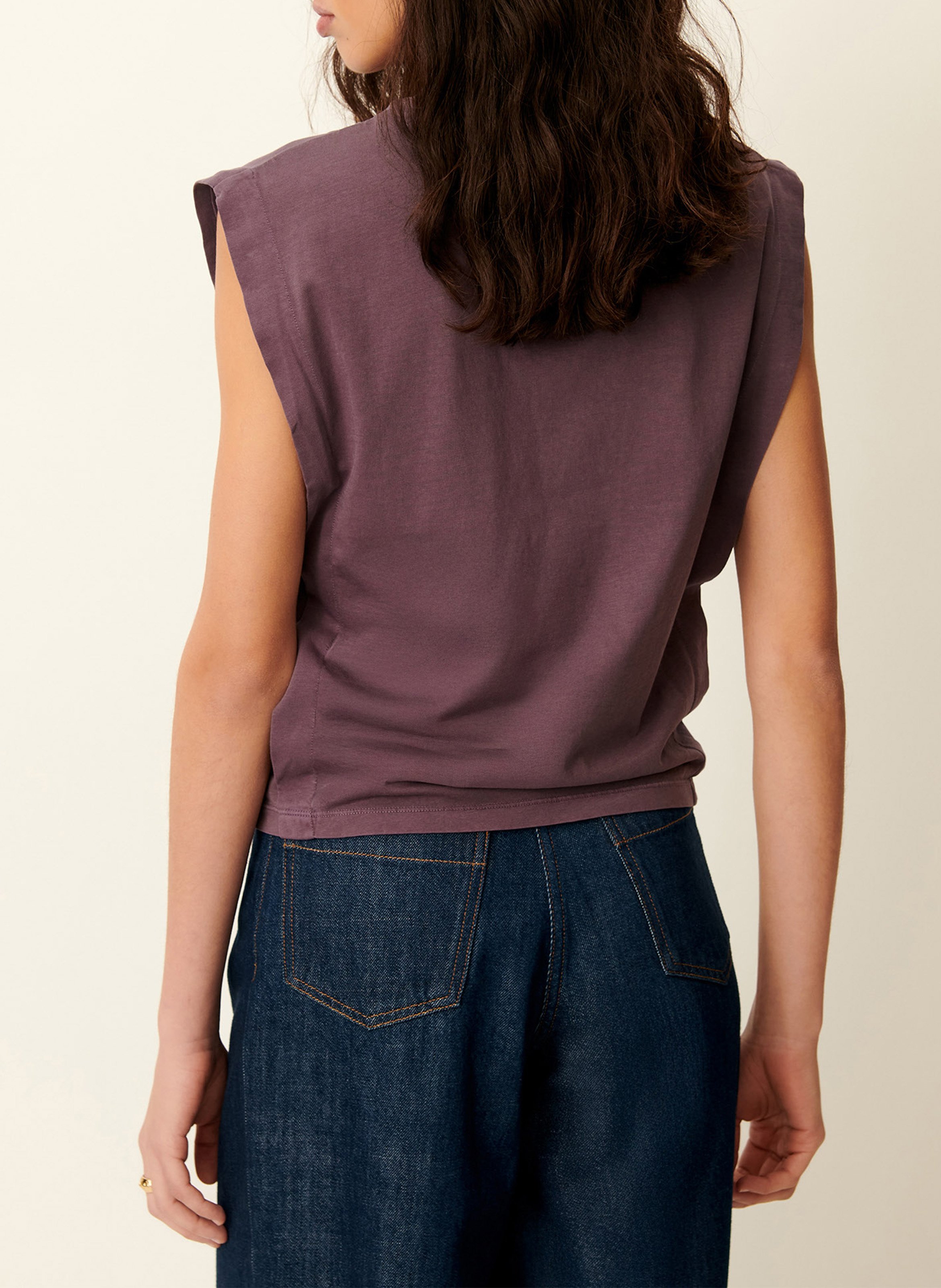 Baumwoll-T-Shirt mit Rundhalsausschnitt SESSUN Beige