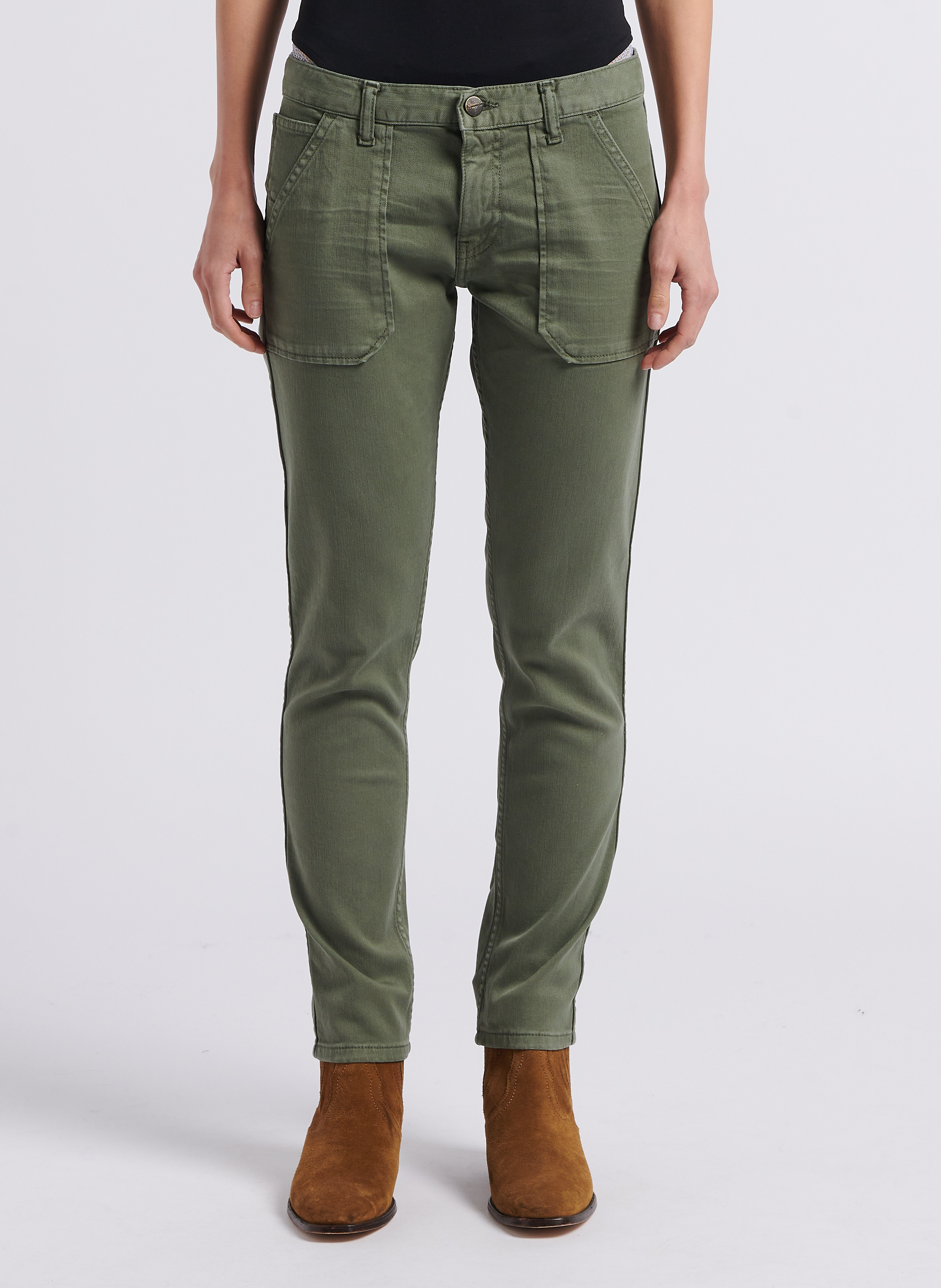 Slim-fit jeans | katoenblend ACQUAVERDE Groen