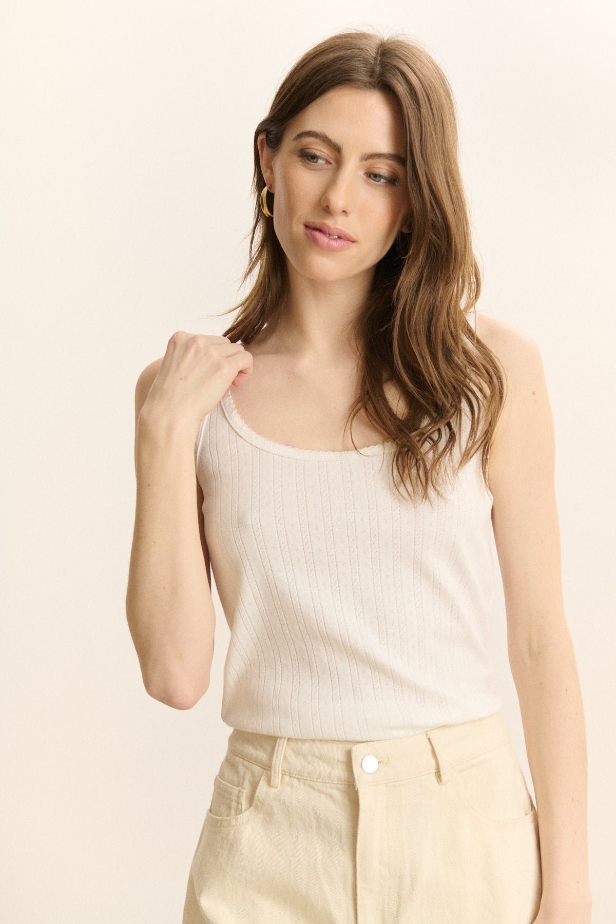 Sleeveless top with straps GARANCE PARIS White