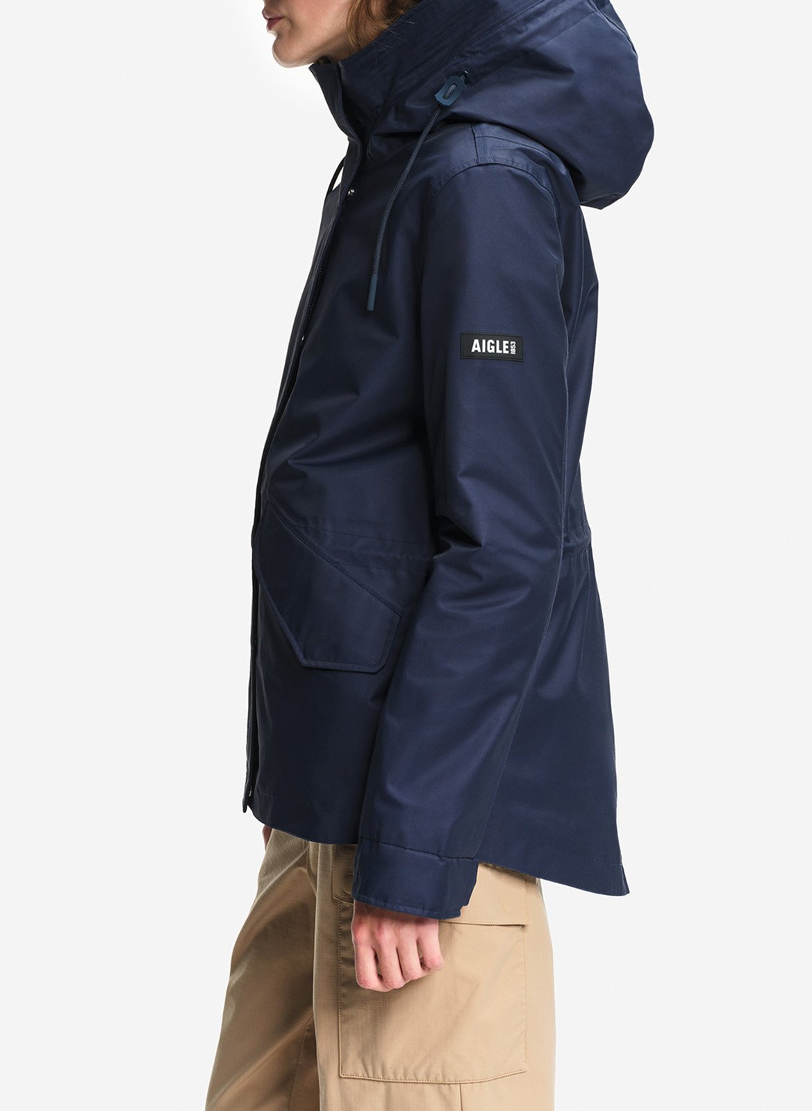 Solid hooded parka coat AIGLE Blue