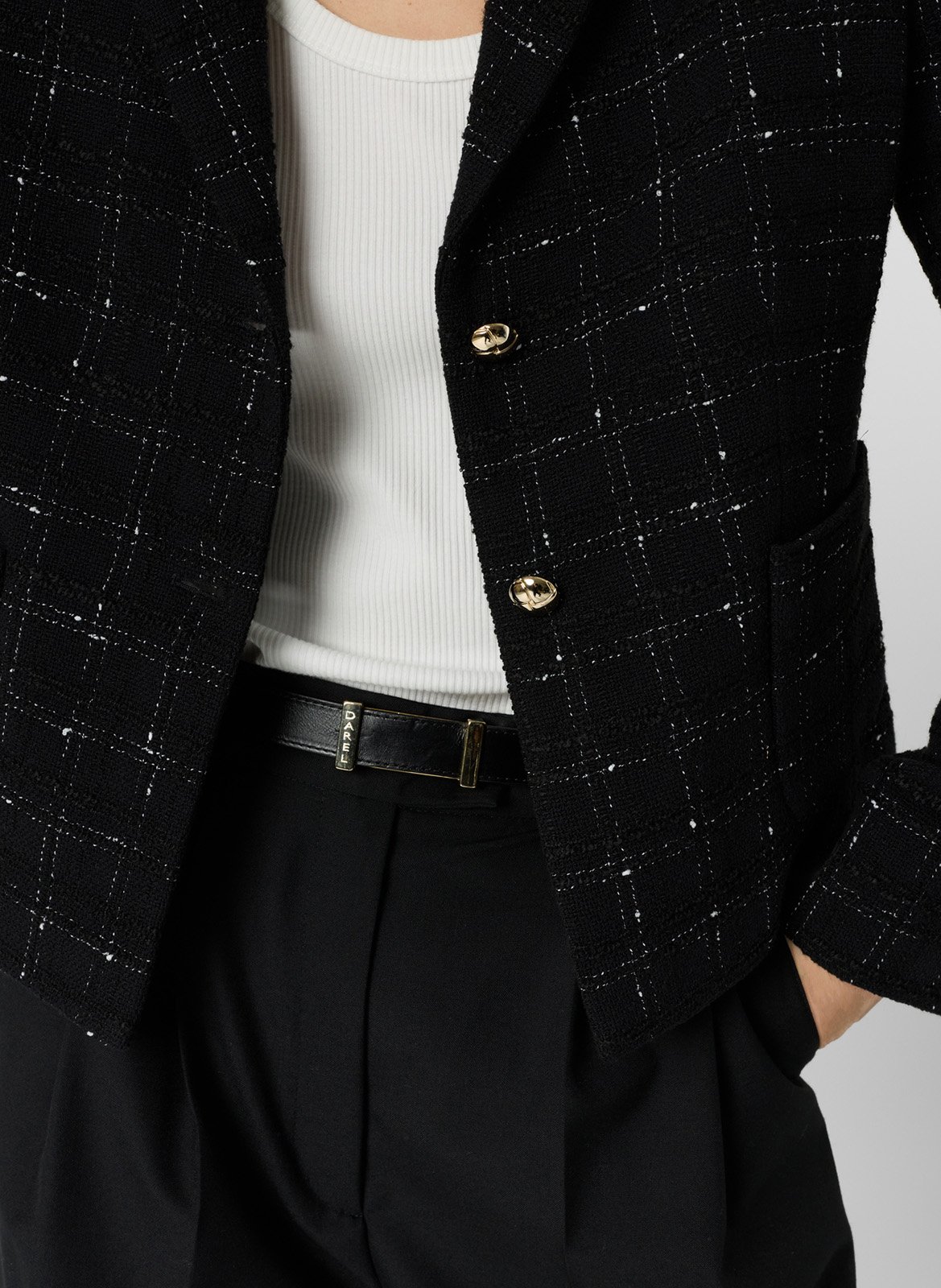 Taillierte Blazerjacke aus Baumwollmischung GERARD DAREL Schwarz