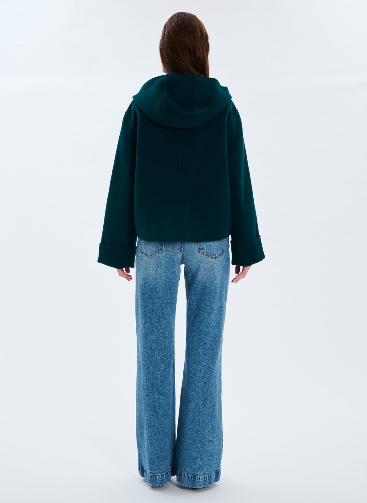 Kurzer Wollmix-Mantel mit Reißverschluss ZAPA Grun