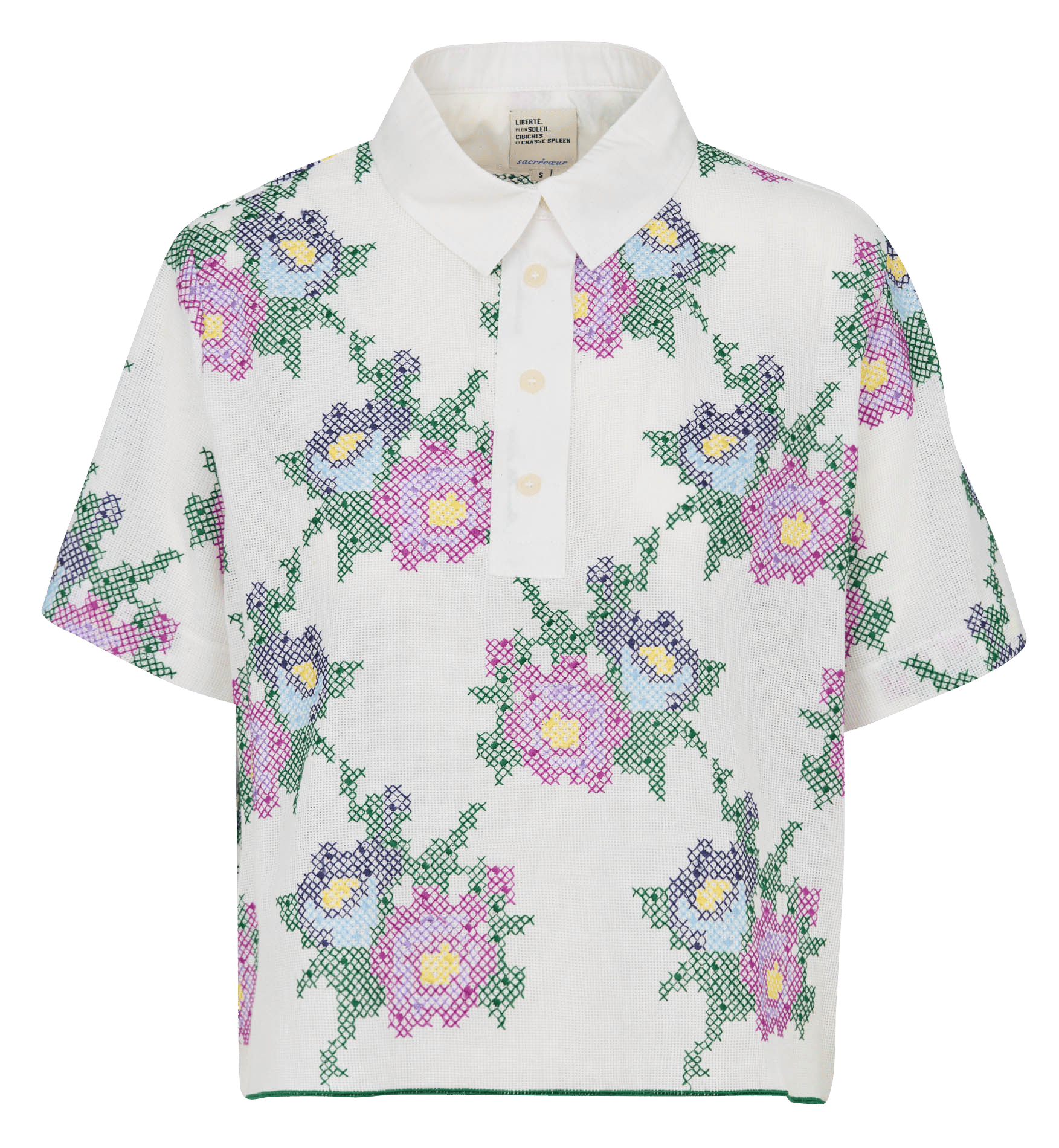 Polo manches courtes à motifs brodés SACRECOEUR Multicolore