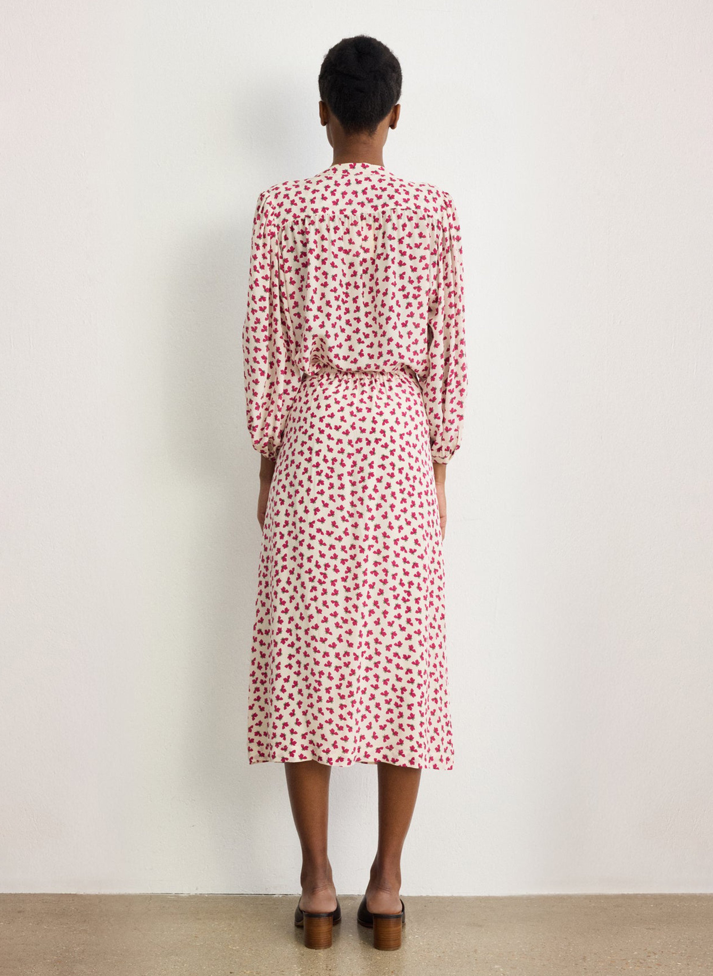 Halflange jurk met print PABLO Beige