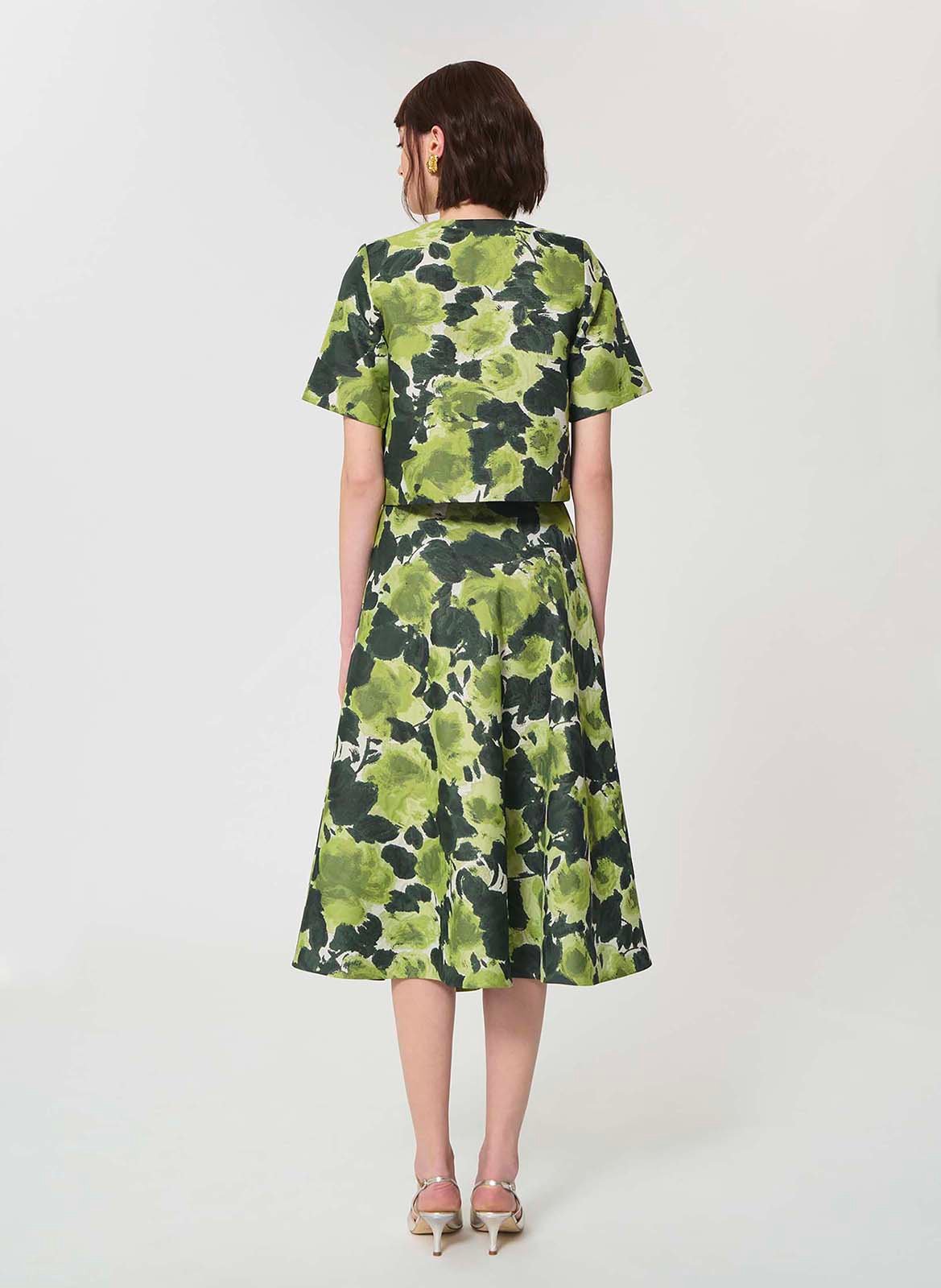 Round neck jacquard pattern jacket TARA JARMON White