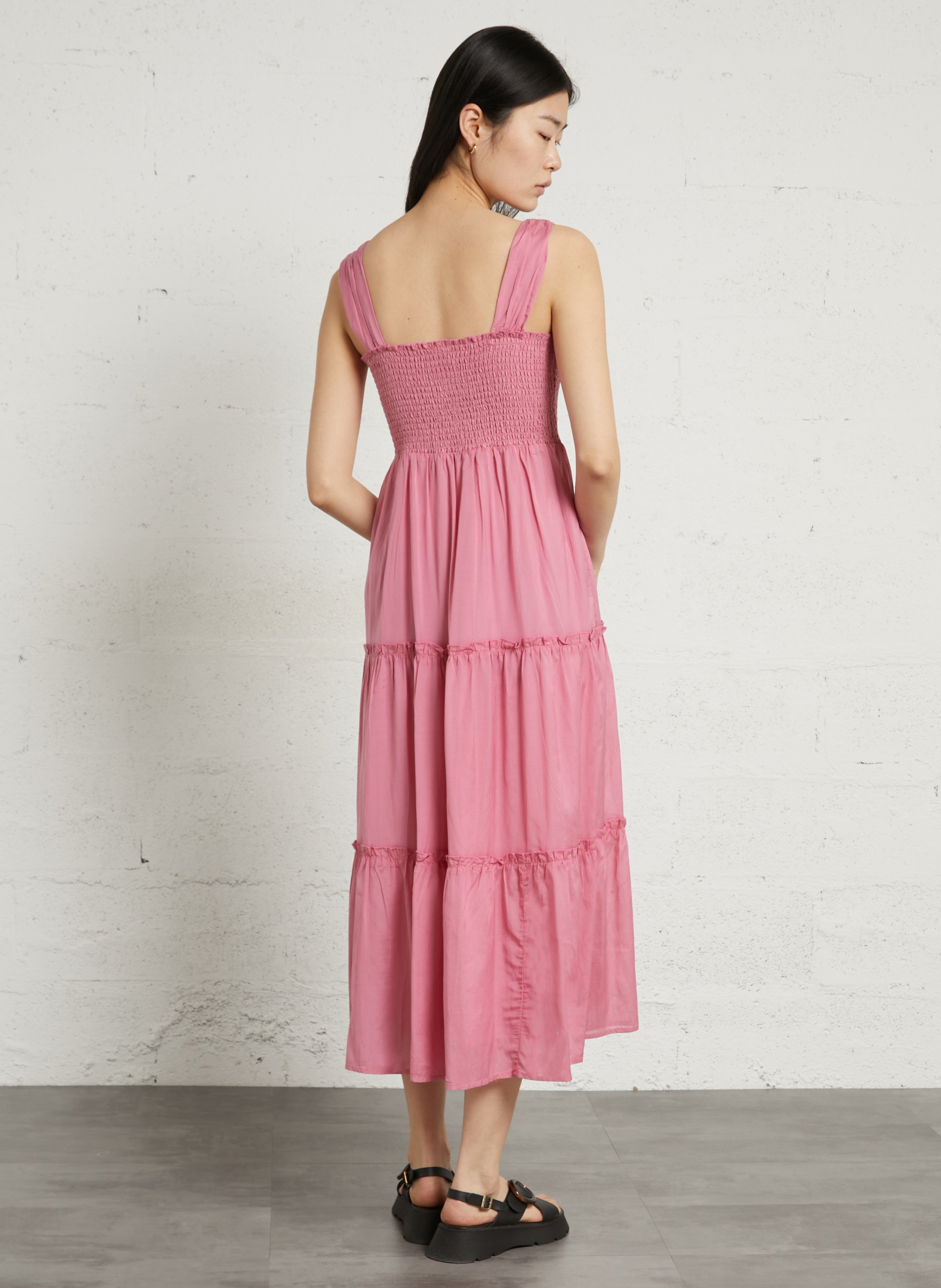 Robe longue à volant PETITE MENDIGOTE Rose