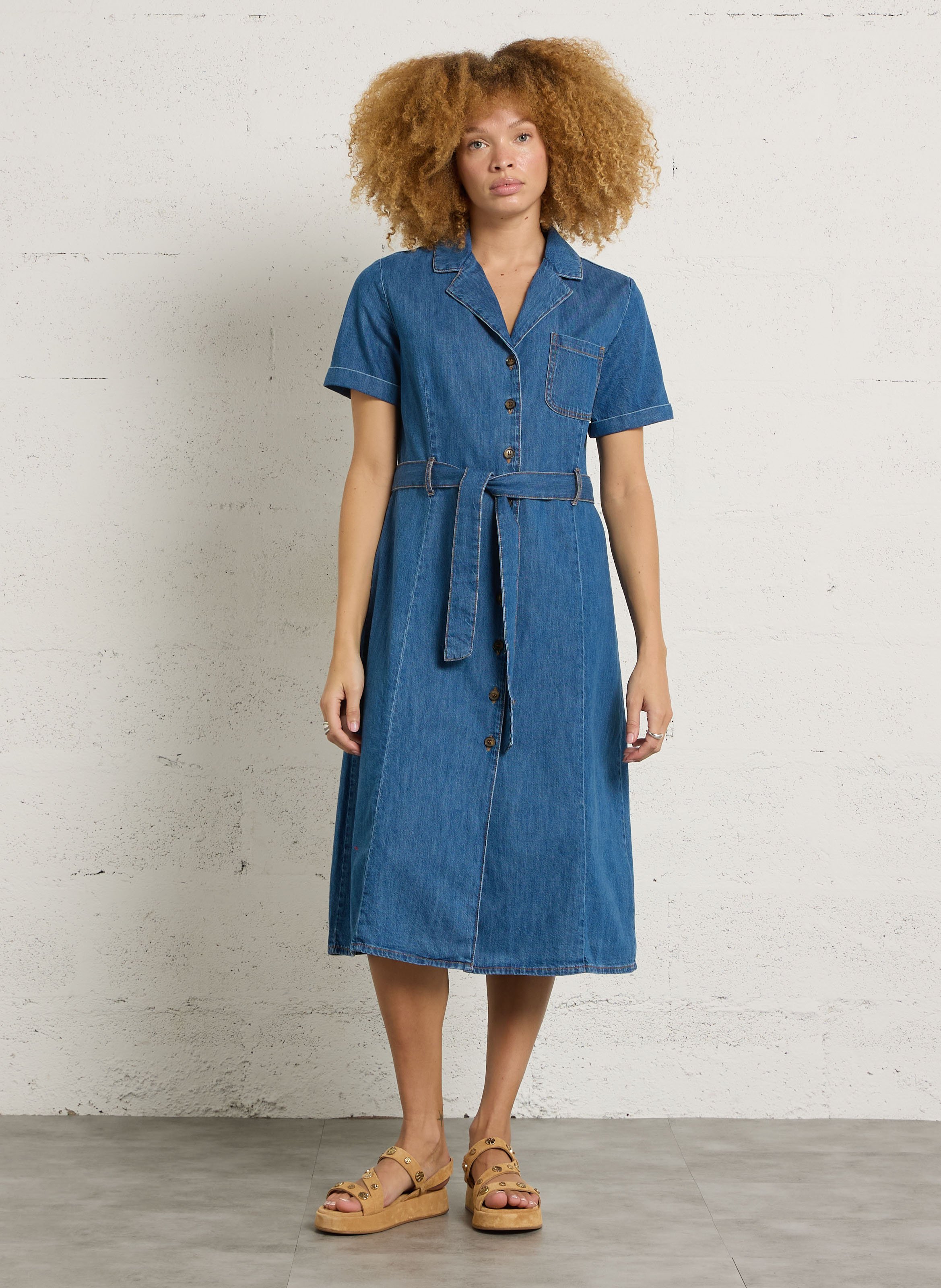 Sandales à plateforme en cuir BOCAGE Beige