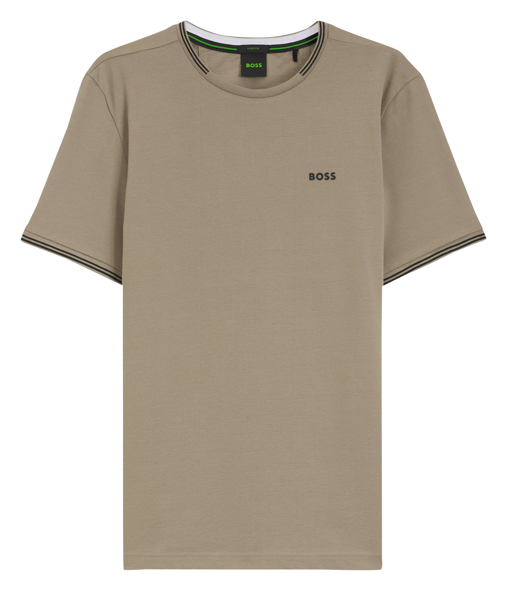 Basic cotton-mix T-shirt BOSS Khaki