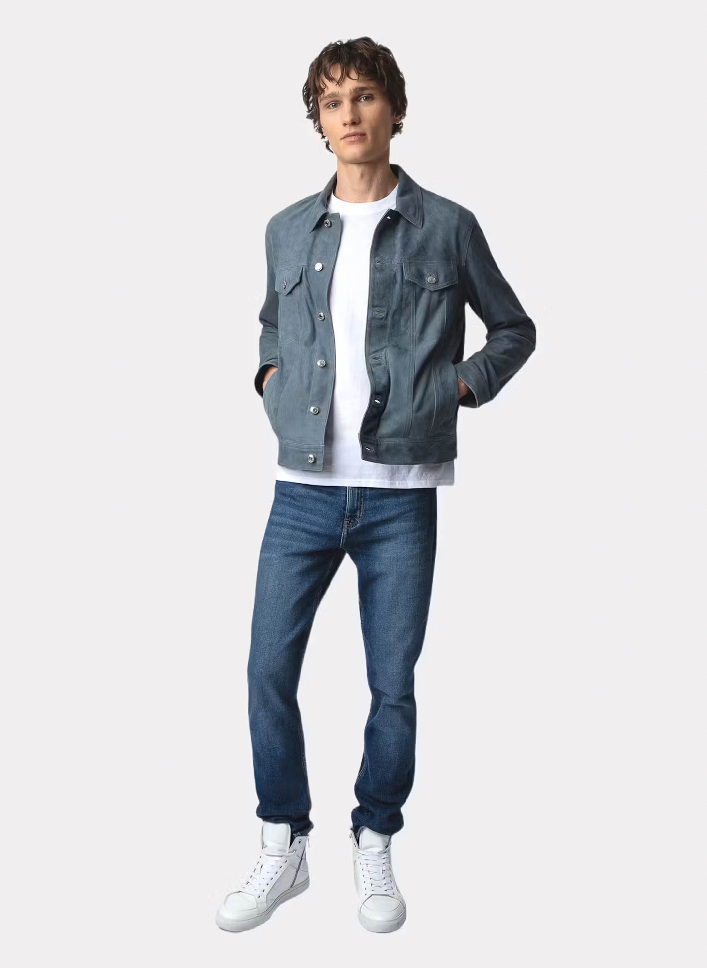 Lambskin leather jacket with classic collar ZADIG&VOLTAIRE Blue