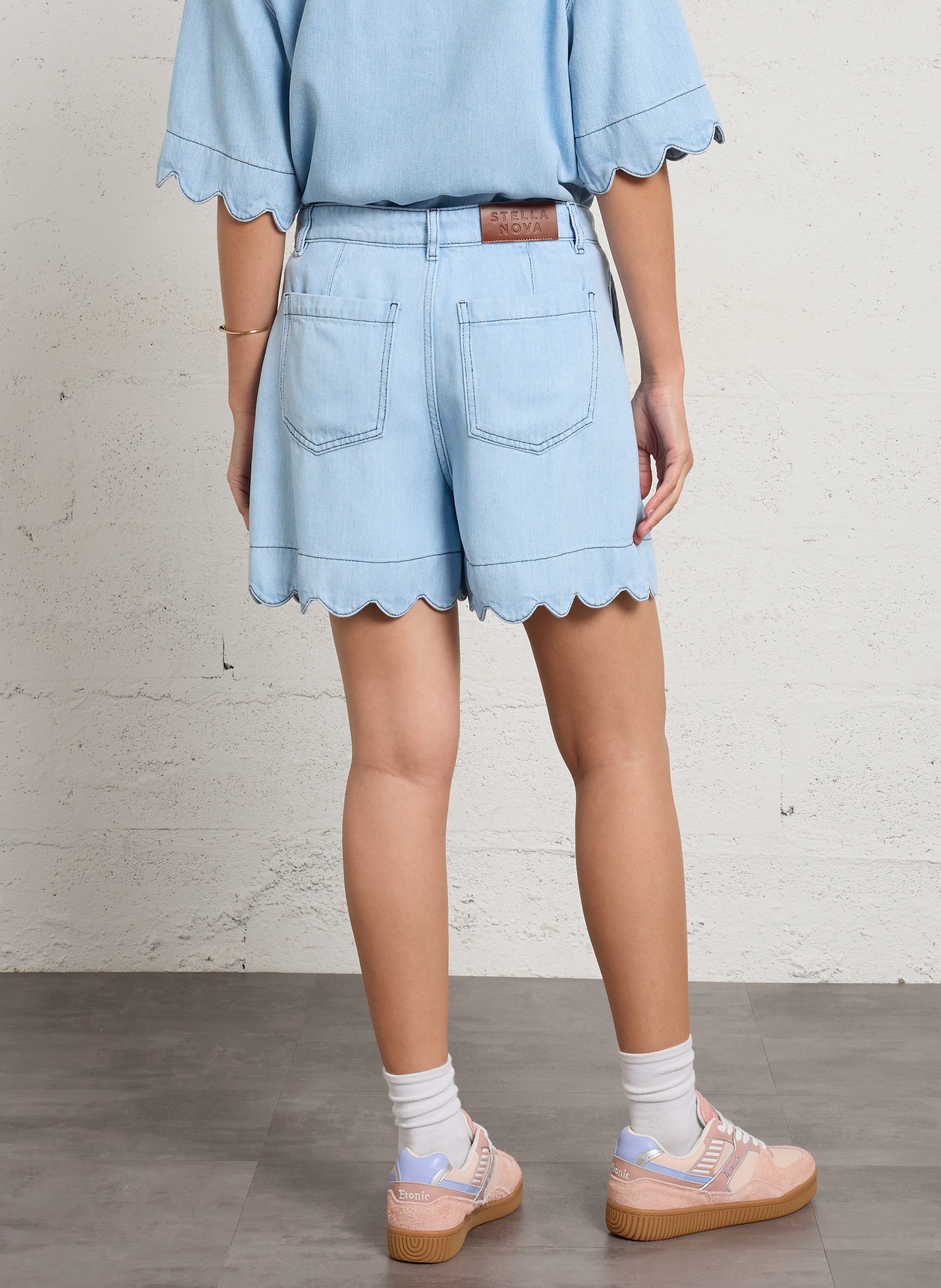 Weite Shorts mit hohem Bund STELLA NOVA Blau