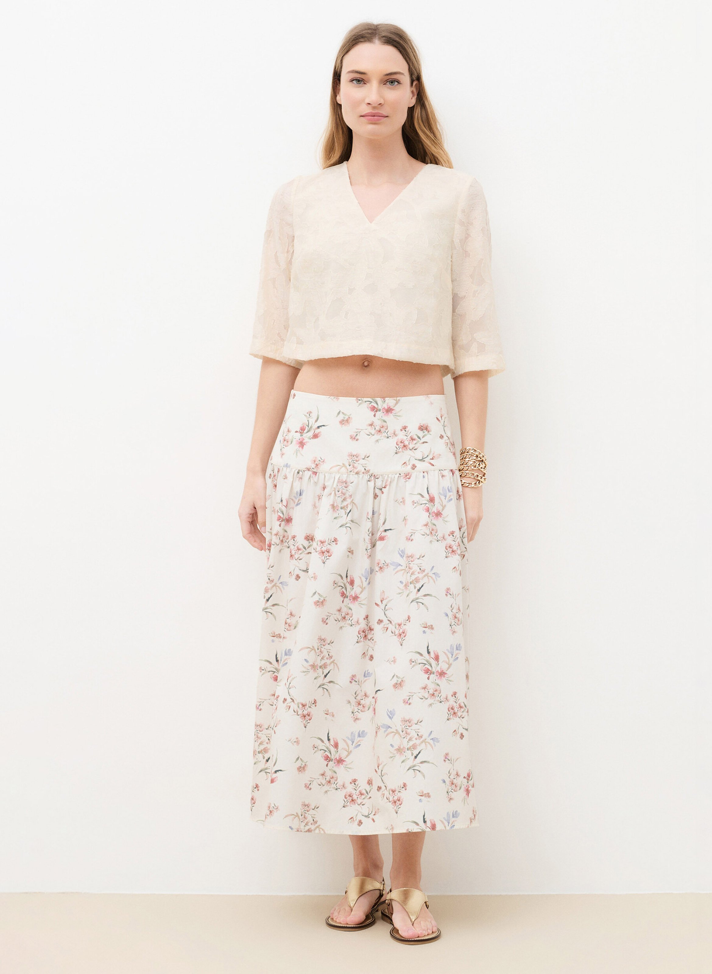 V-neck top CAROLL Beige