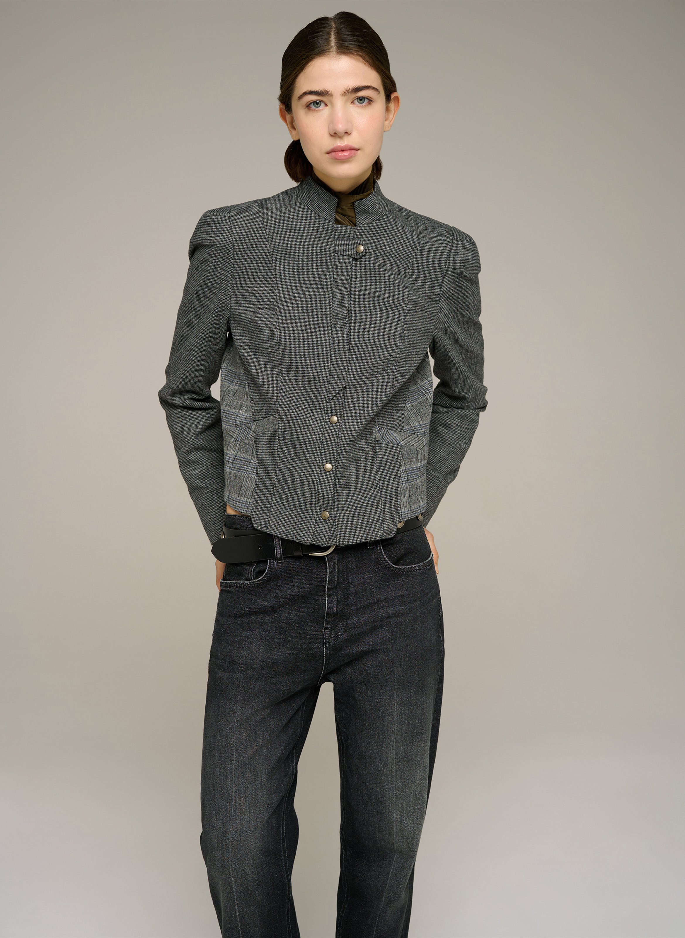 Kurze bedruckte Jacke COTELAC Grau