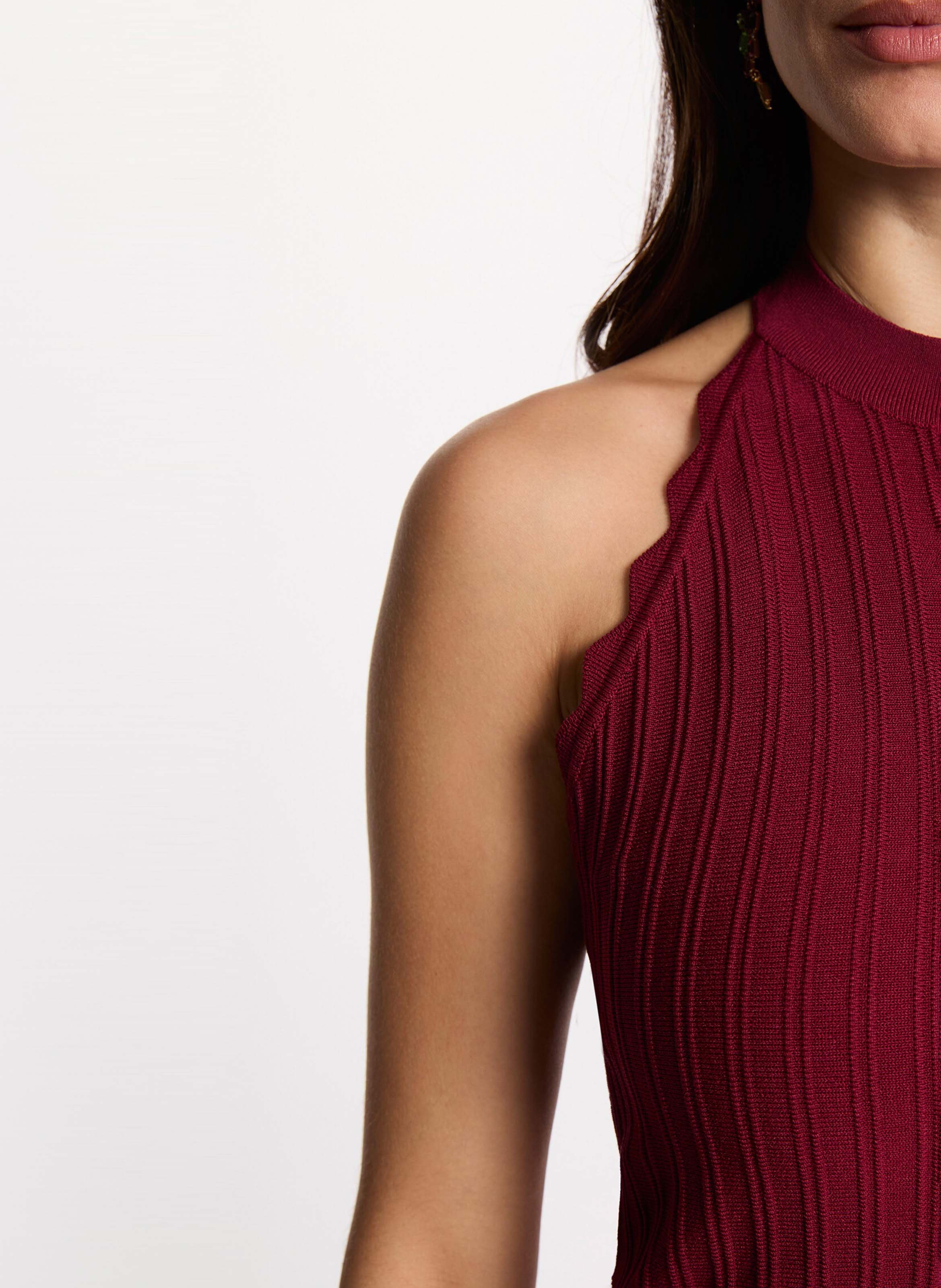 Fitted plain short dress MORGAN Red