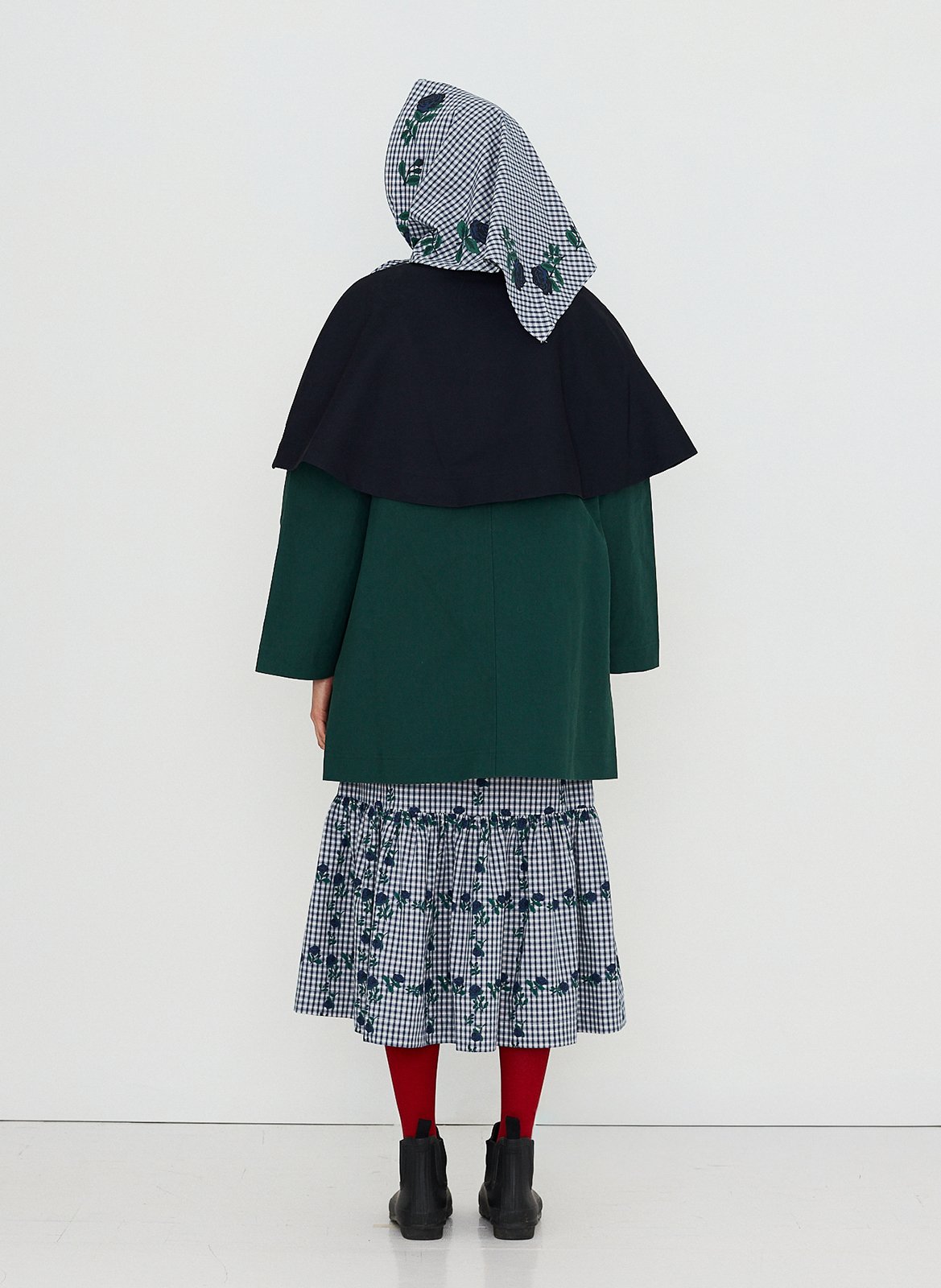 Oversized Bicolor Buttoned Trench Coat THE TINY BIG SISTER Green