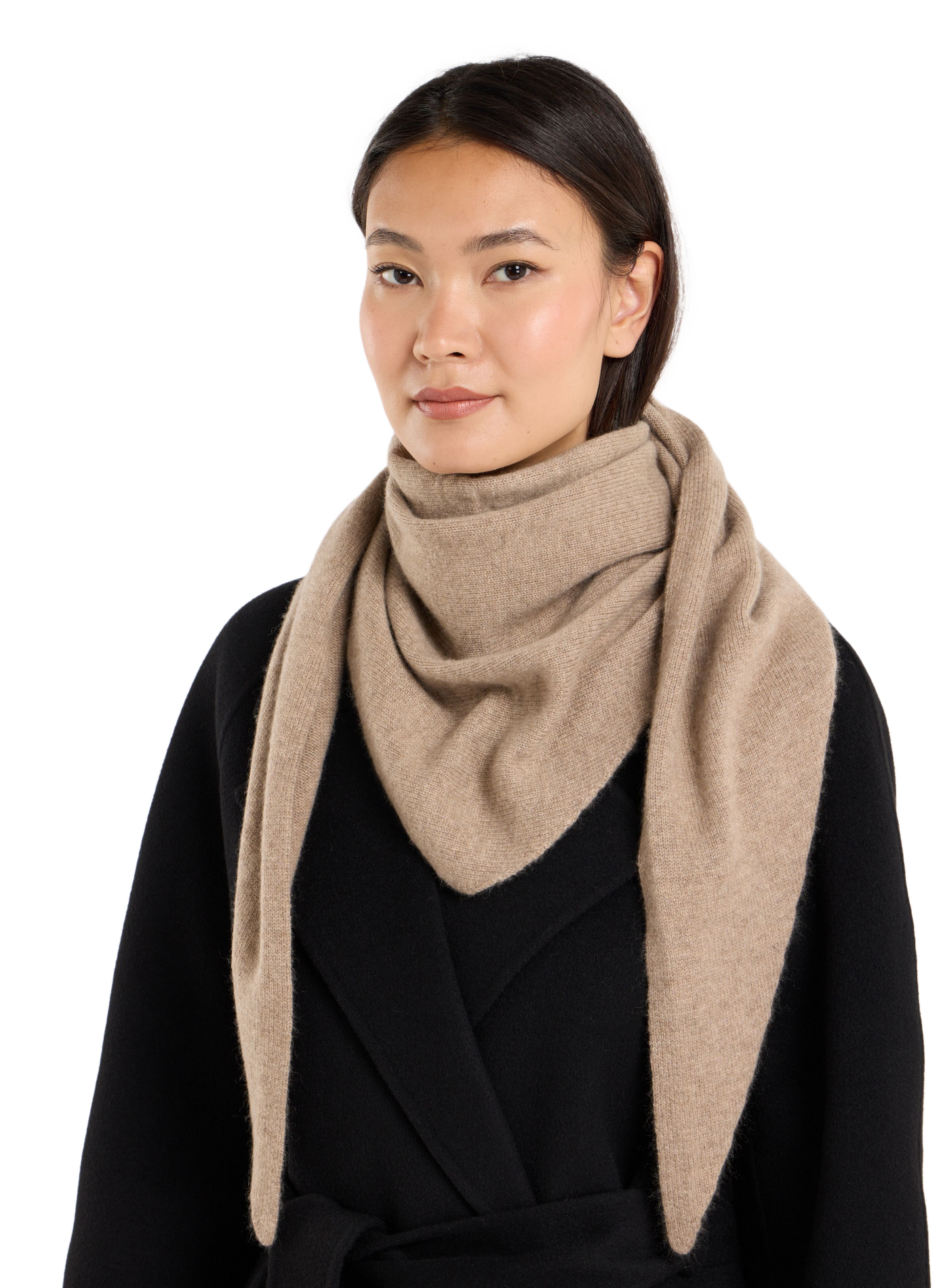 Cashmere triangle scarf SAISON 1865 Brown