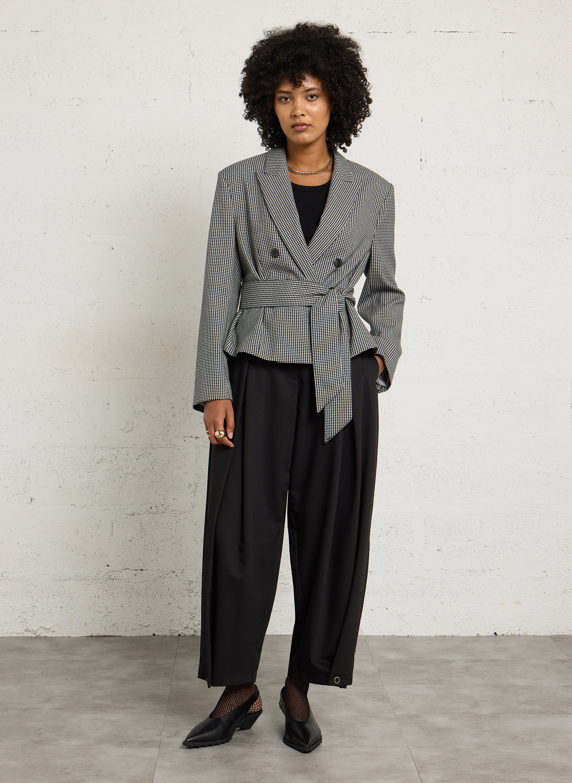 Straight printed tailored jacket IMPERIAL White
