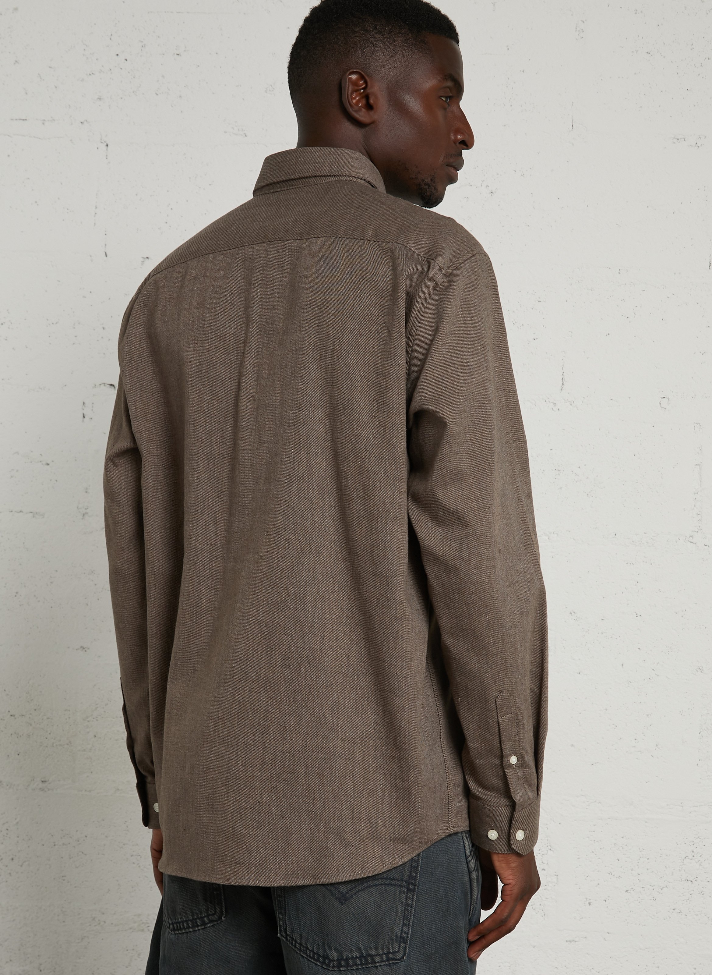 Chemise regular en coton AU PRINTEMPS PARIS Marron