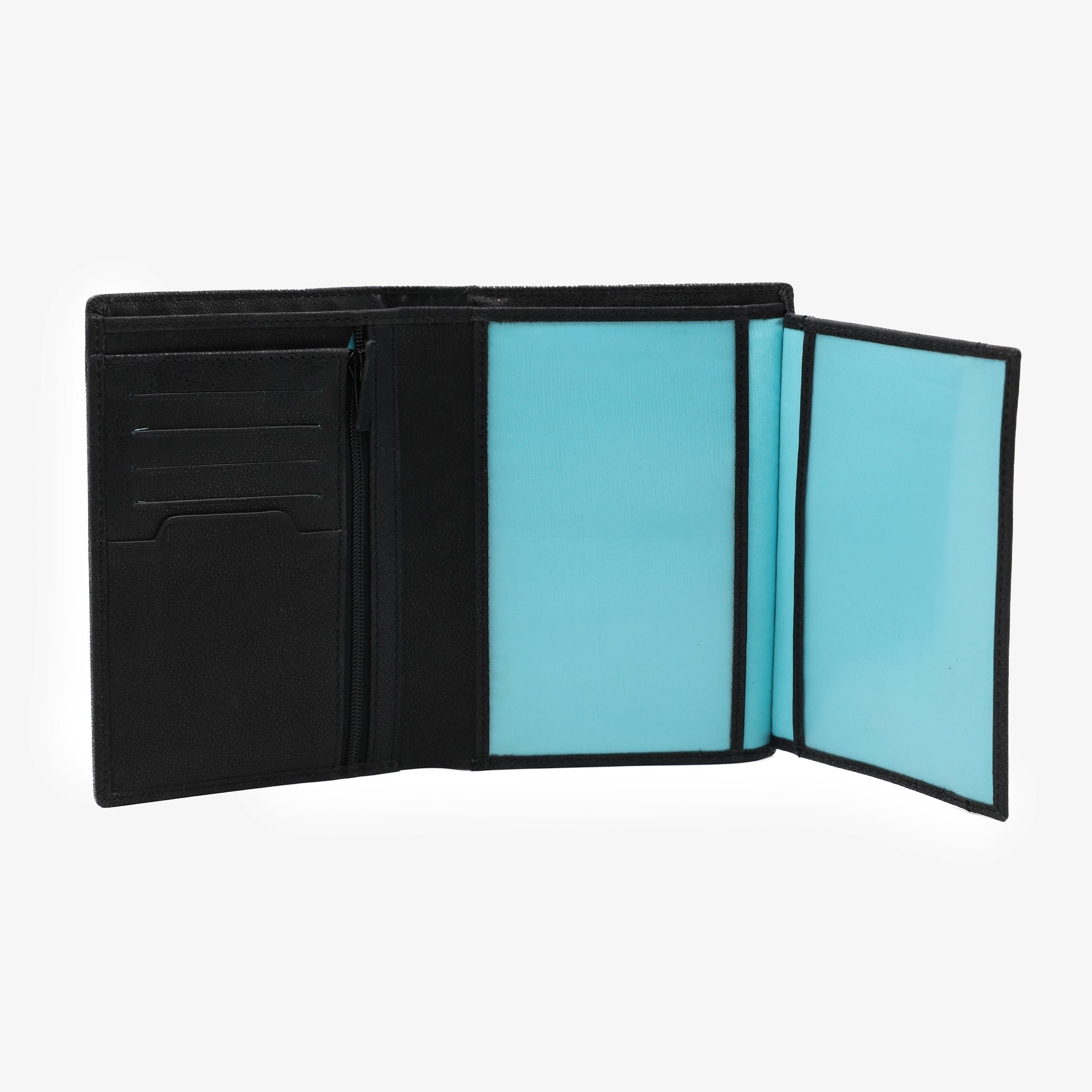 Vertical leather wallet SERGE BLANCO Black