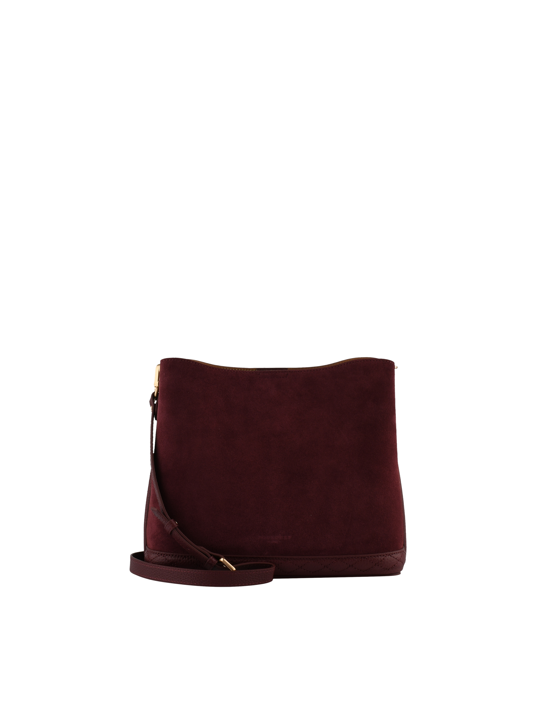 Sac porté épaule en cuir de vachette façon daim POURCHET Rouge