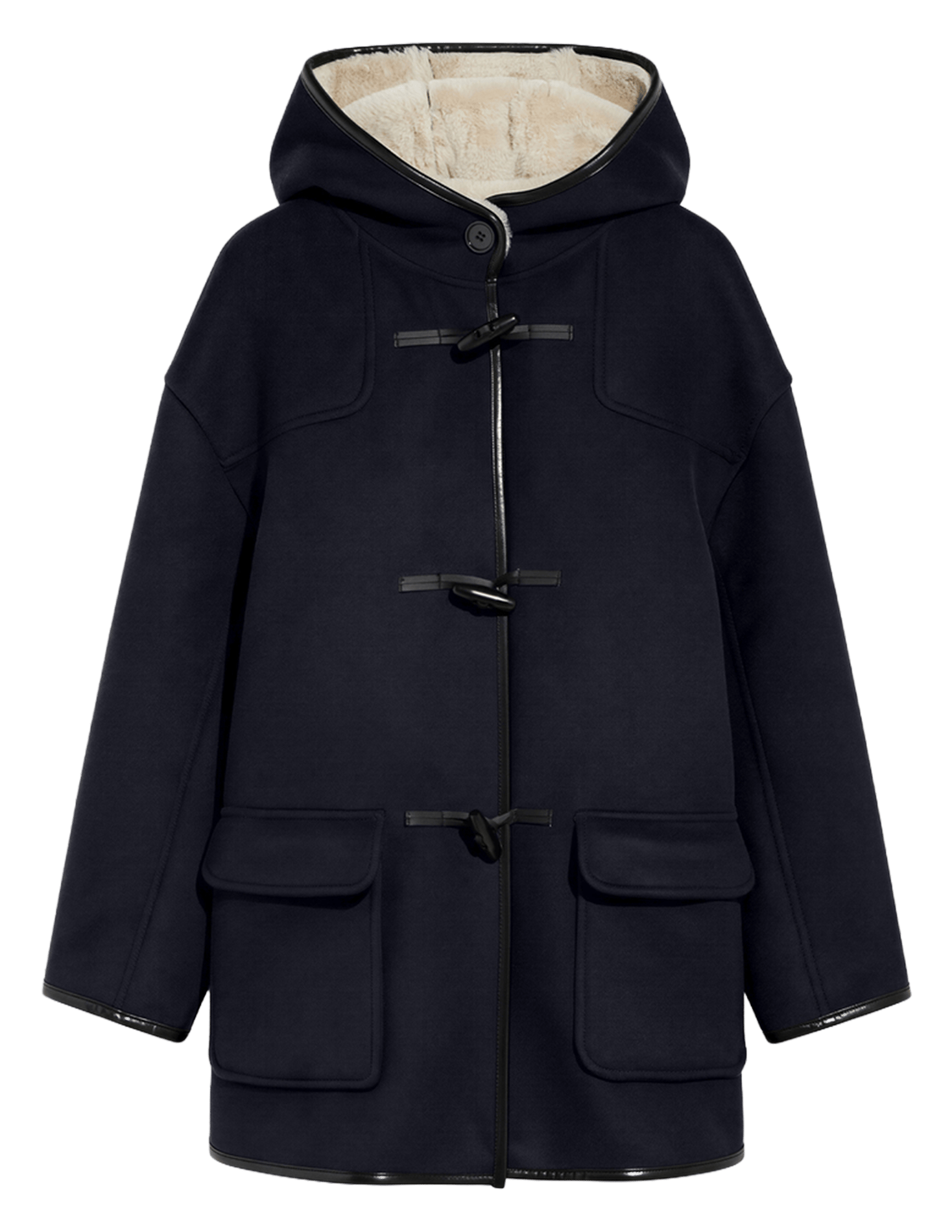 Manteau droit col à capuche PABLO Blauw