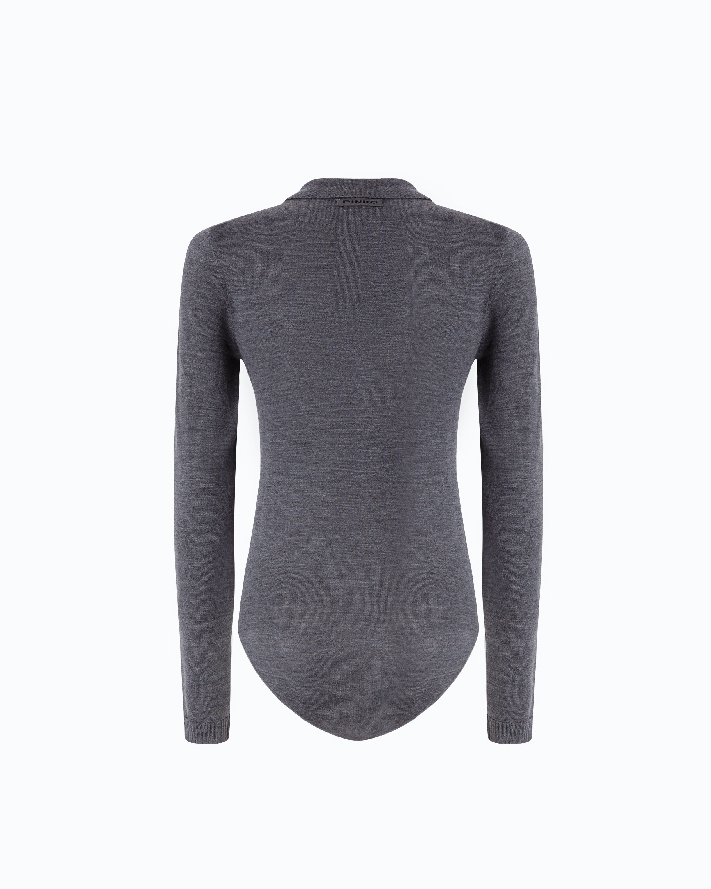 Merino wool bodysuit T-shirt PINKO Grey