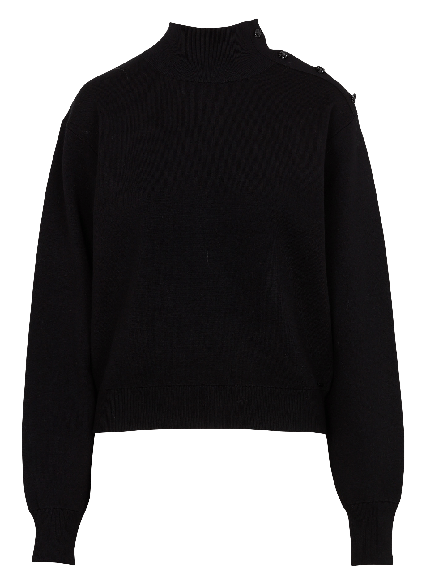 Pull col montant avec boutons IKKS Noir