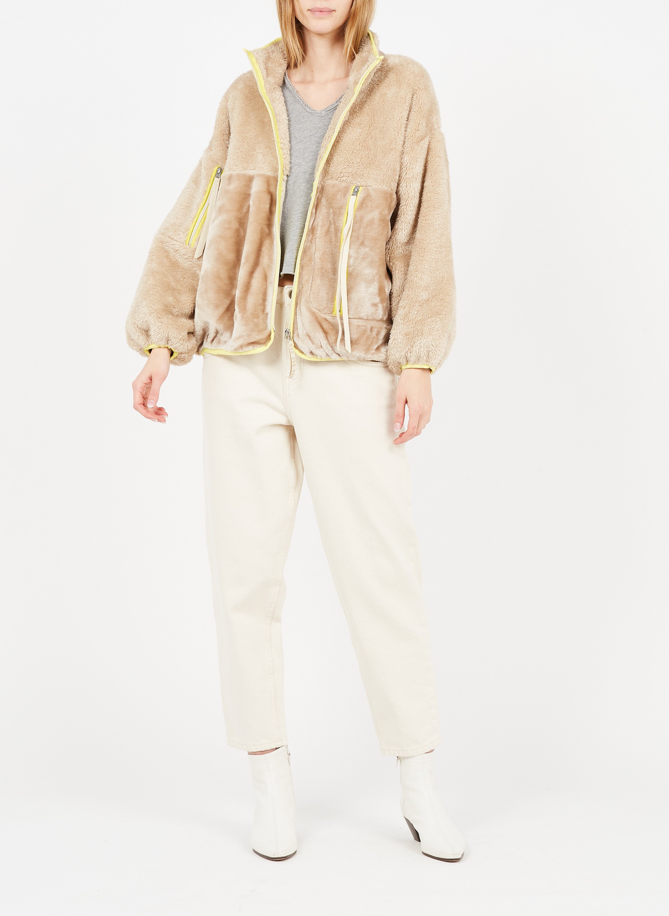 Recht T-shirt met raw-cut-boordjes AMERICAN VINTAGE Grijs