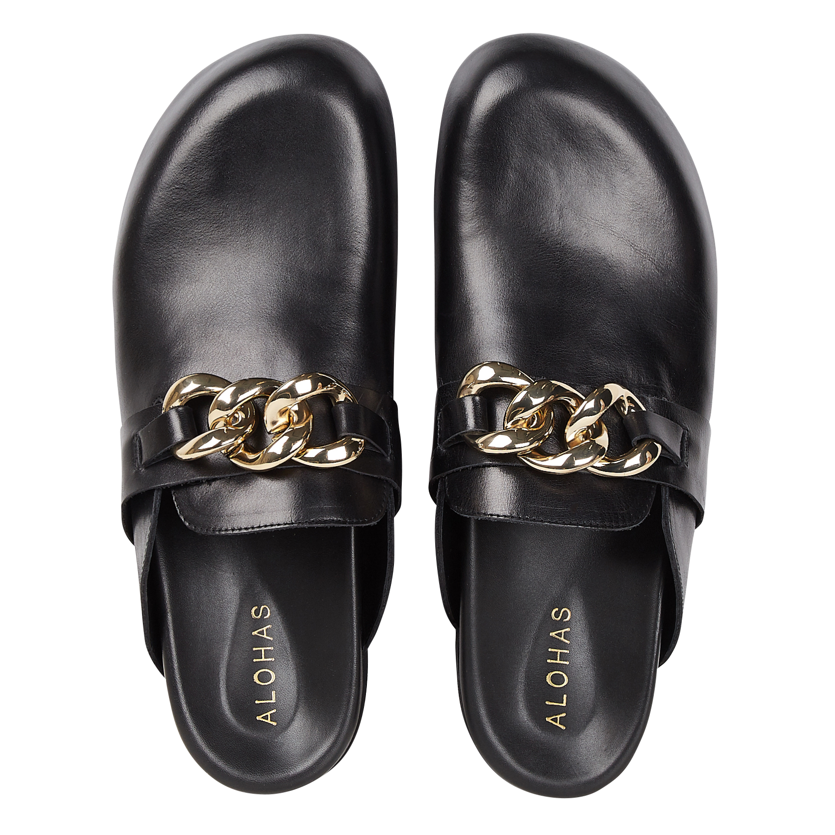 Leren klompen ALOHAS Zwart