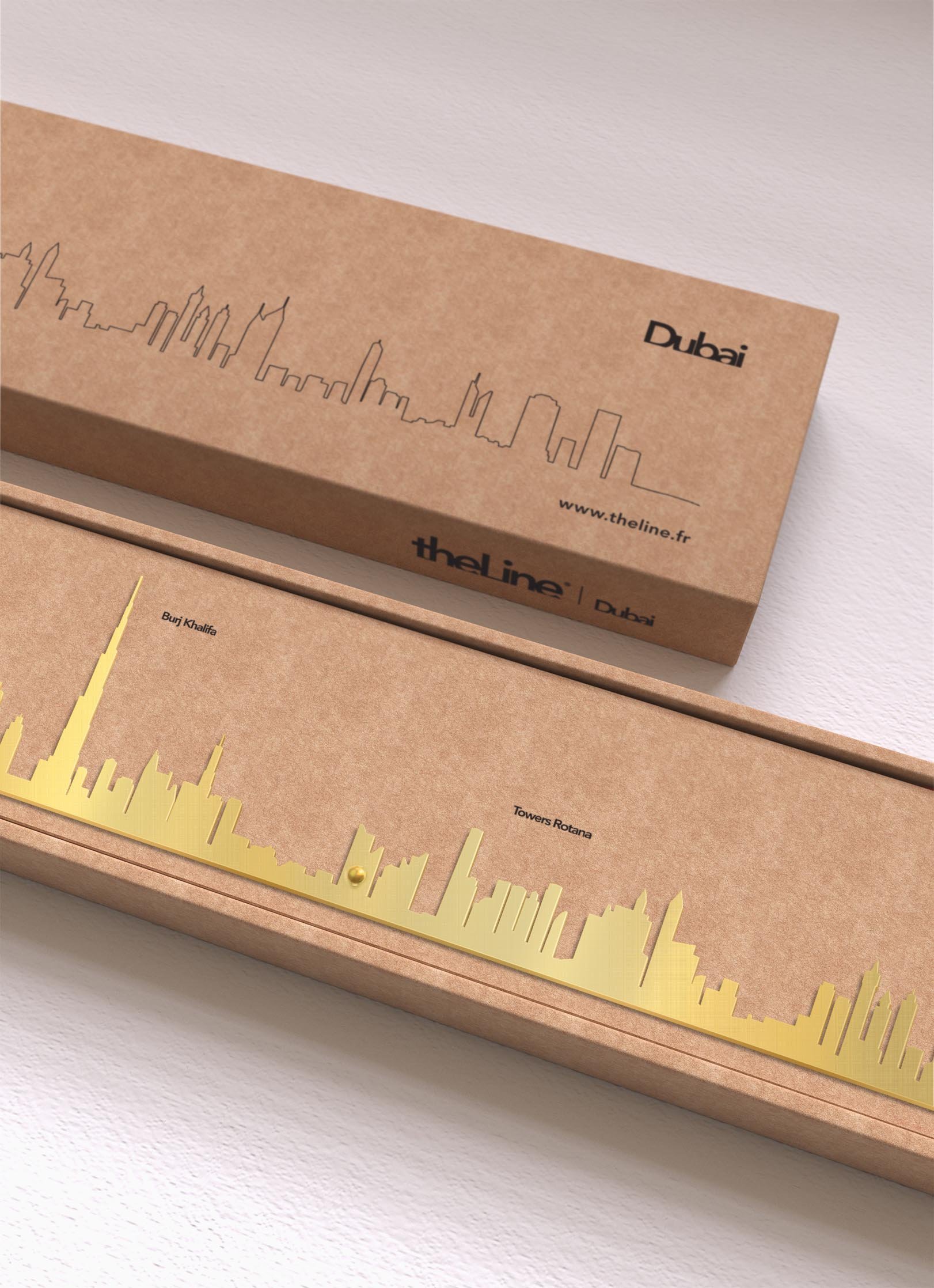 Wanddecoratie THE LINE Goudkleurig