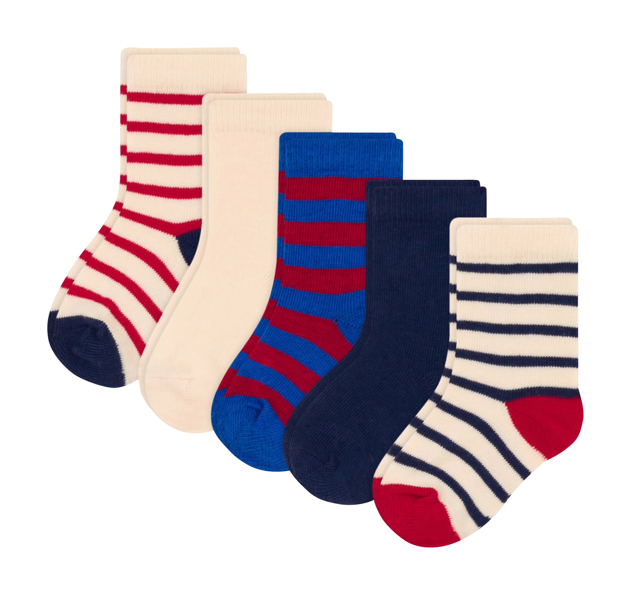 5er-Pack gestreifte Socken aus Baumwoll-Mix MehrfarbigPETIT BATEAU