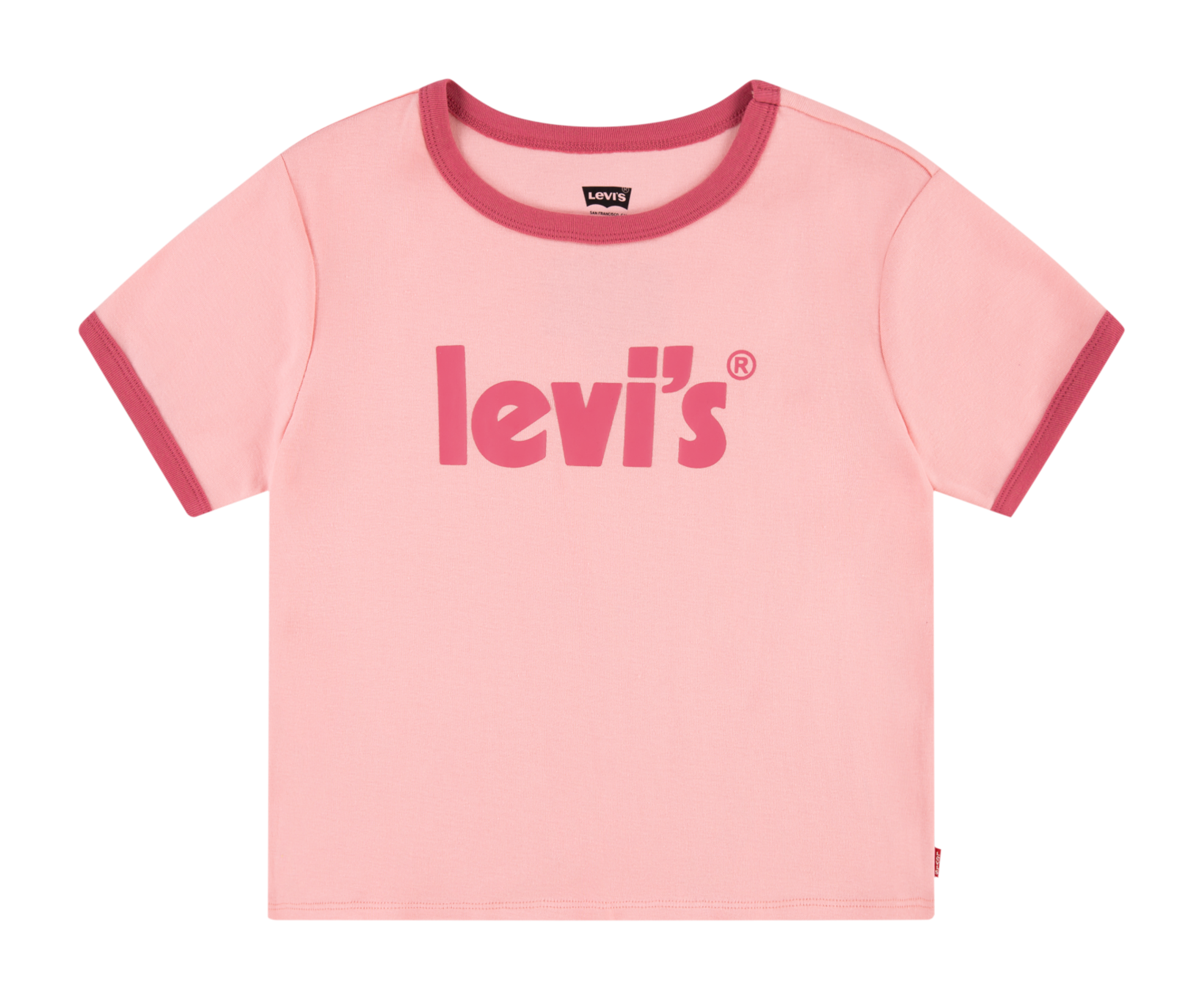 Tee-shirt col rond sérigraphié en coton mélangé LEVI'S KIDS Rose