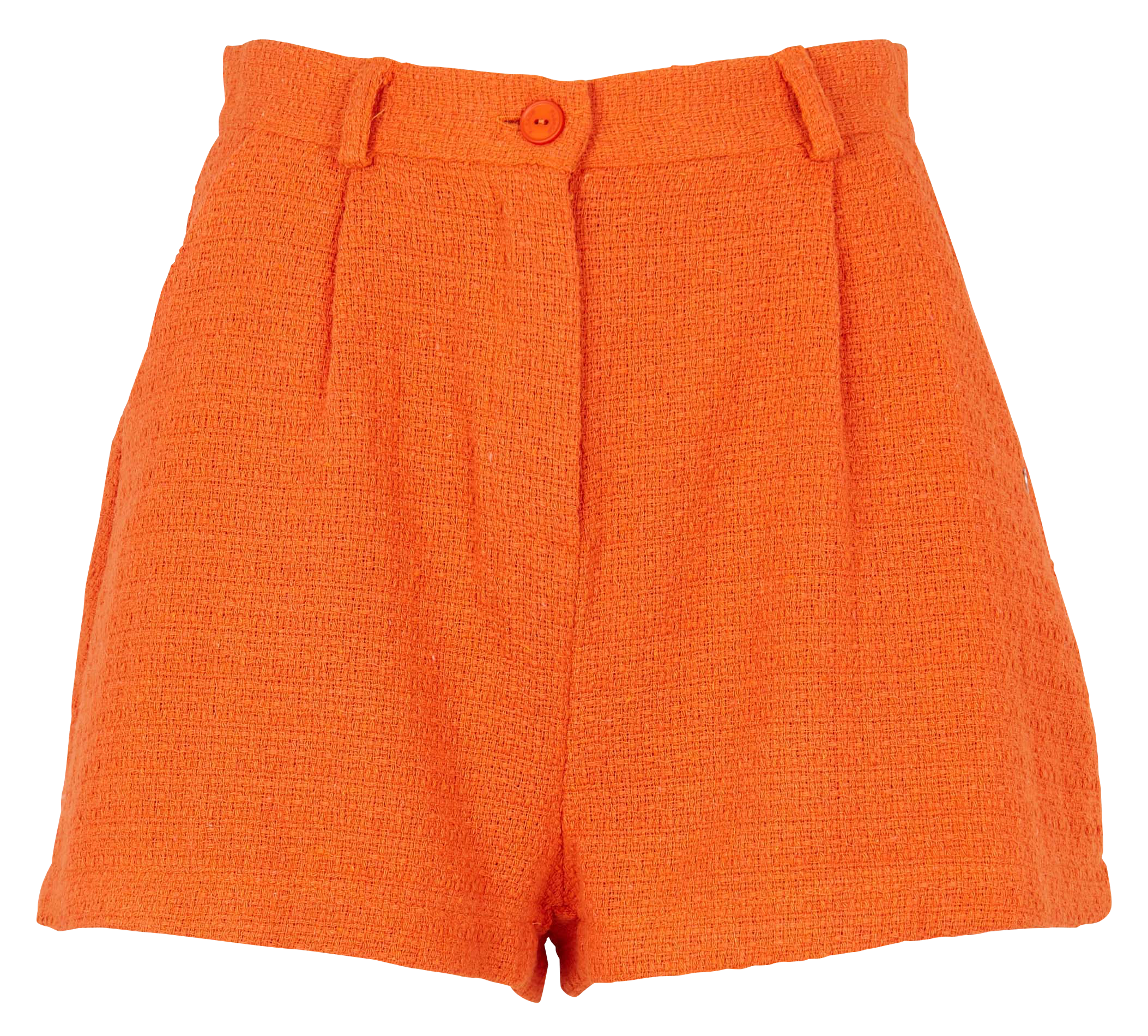 Straight-leg cotton-blend shorts PLEASE Orange
