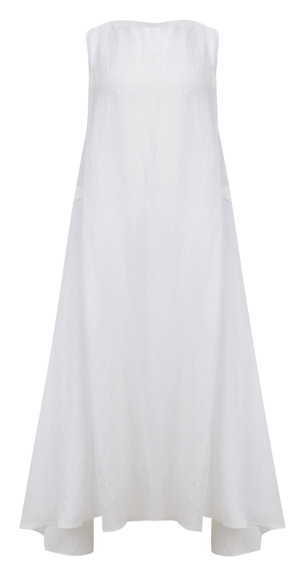 Lange jurk met ronde hals MAT FASHION Wit