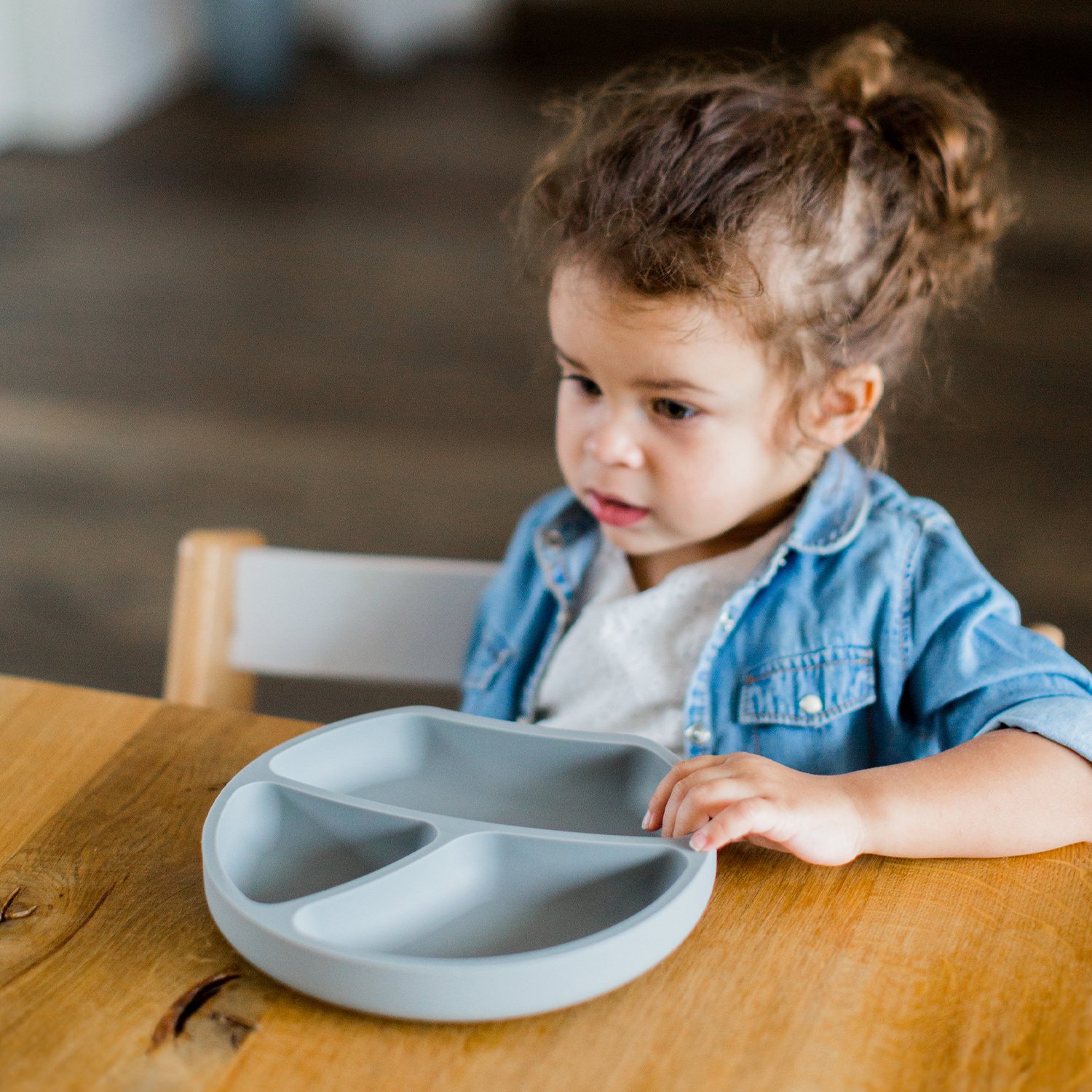 Assiette ventouse en silicone KINDSGUT Gris