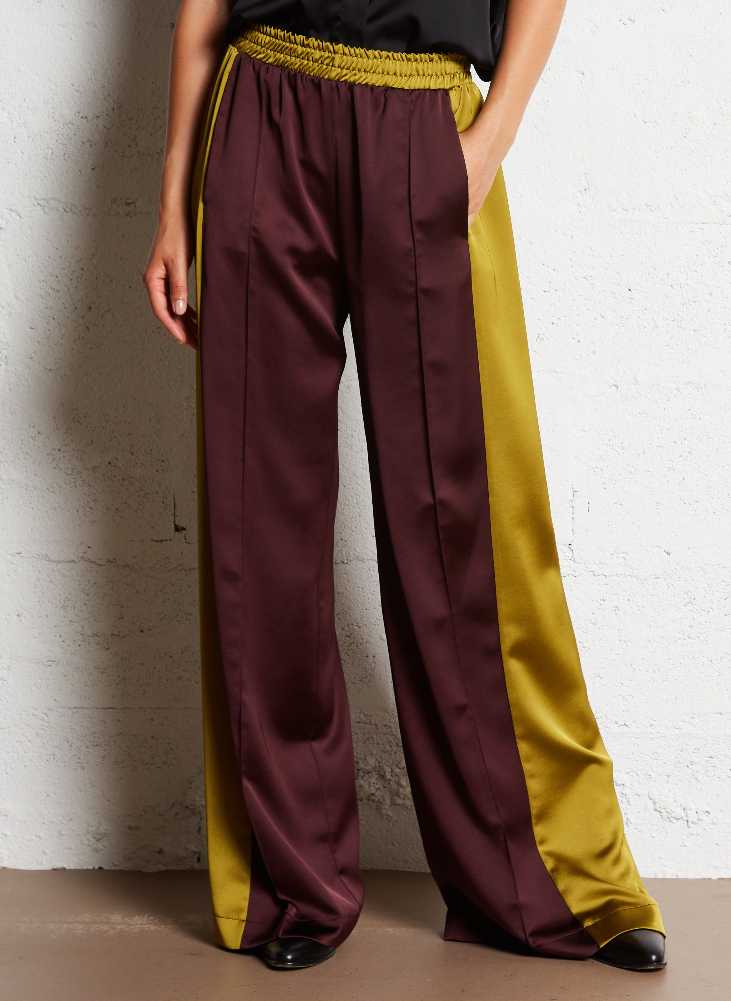 Wide-leg satin effect pants IMPERIAL
