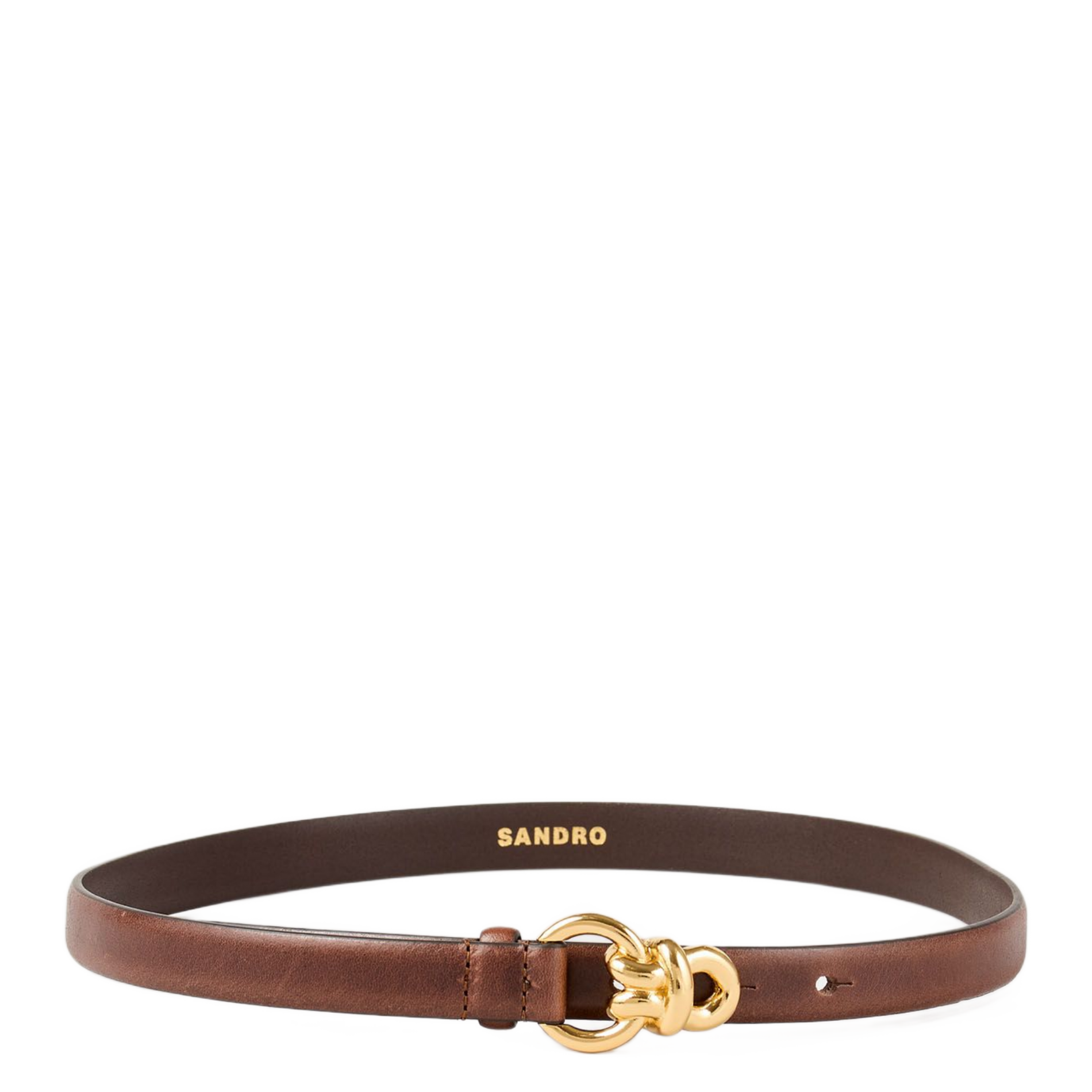 Ceinture fine à boucle en cuir SANDRO Marron