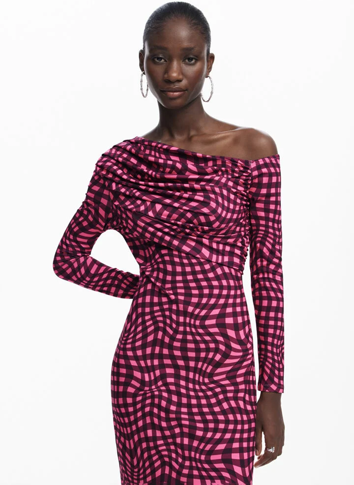 Vestido largo asimétrico estampado Rouge Desigual Mujer Place