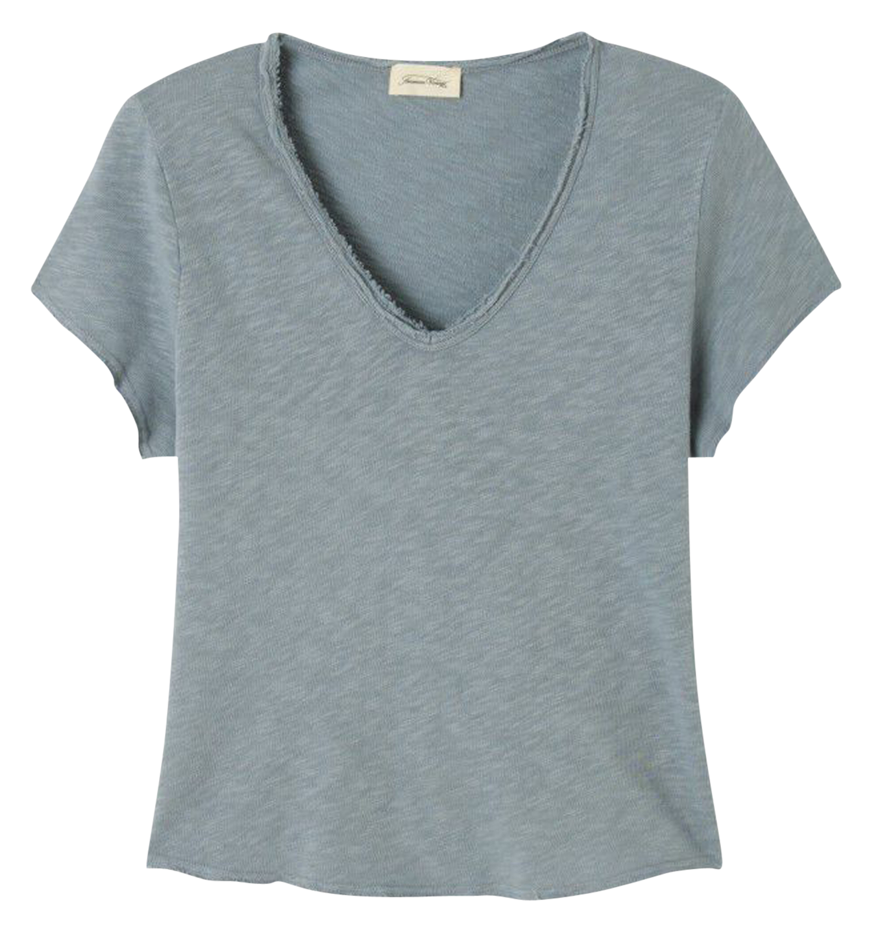 Tee-shirt droit col V en coton AMERICAN VINTAGE Gris