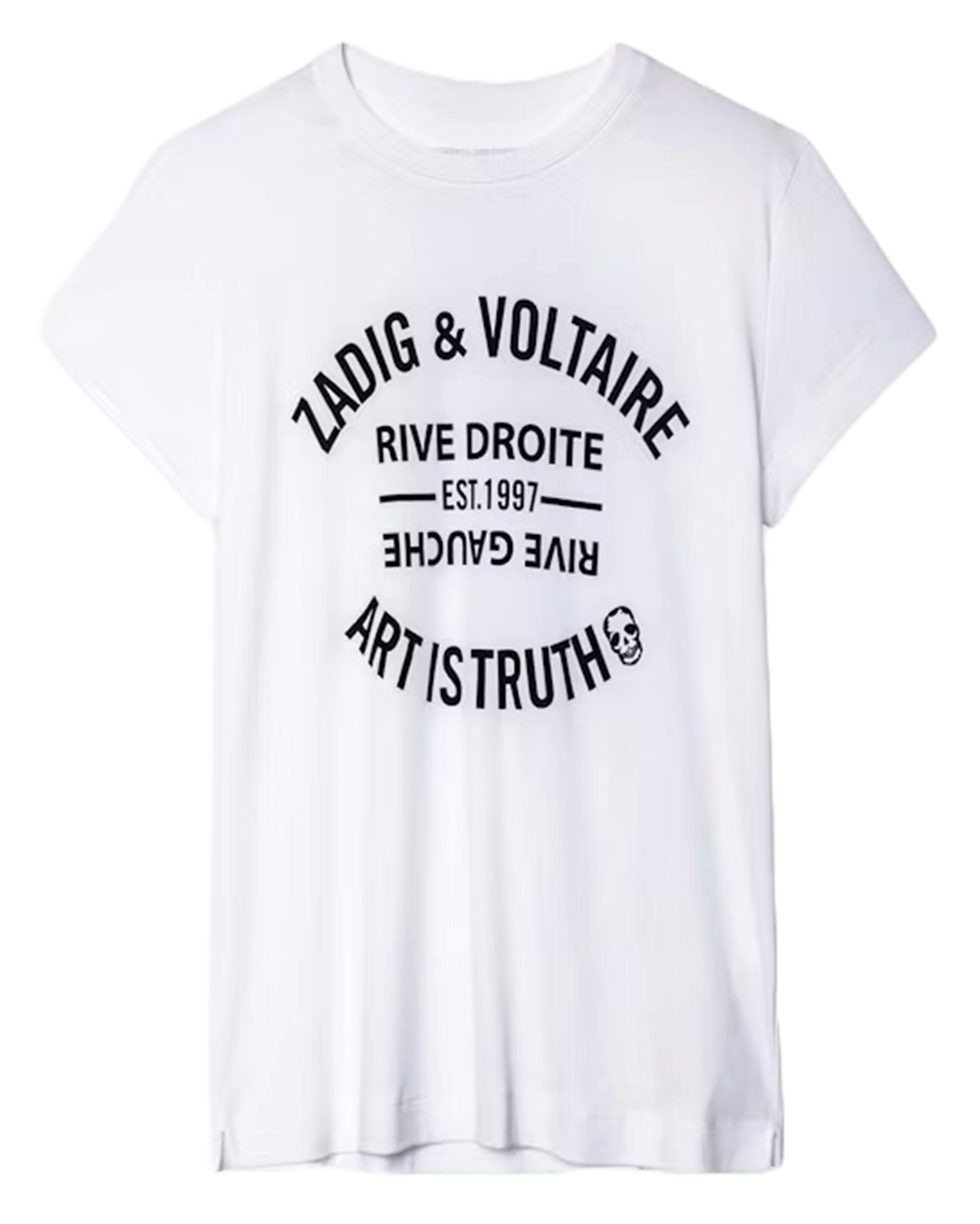 Tee-shirt droit en coton sérigraphié ZADIG&VOLTAIRE Blanc
